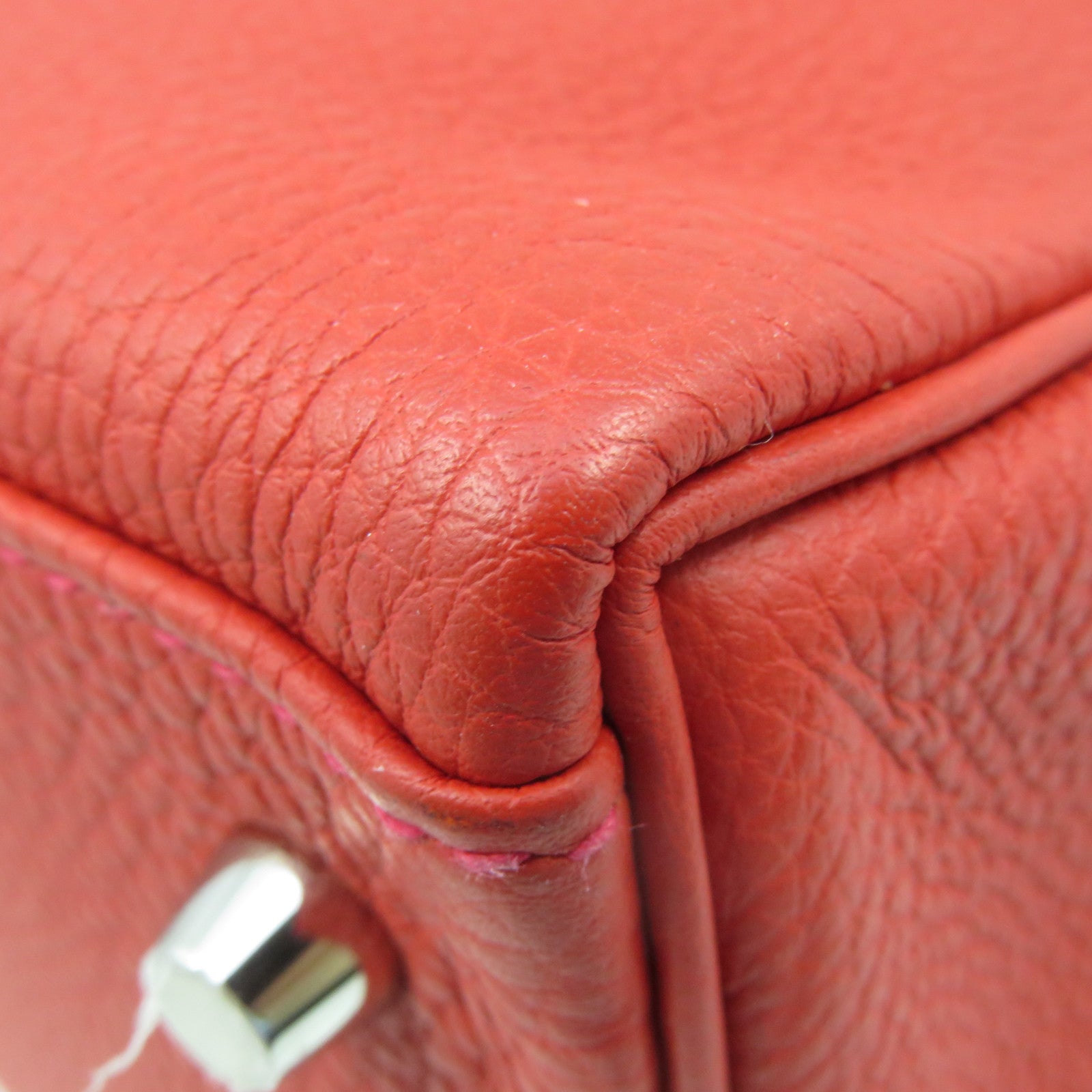 HERMES 【激減優惠】Togo皮革Kelly 35 2Way Shoulder Bag銀扣手挽肩背兩用袋Rouge Casaque紅色
