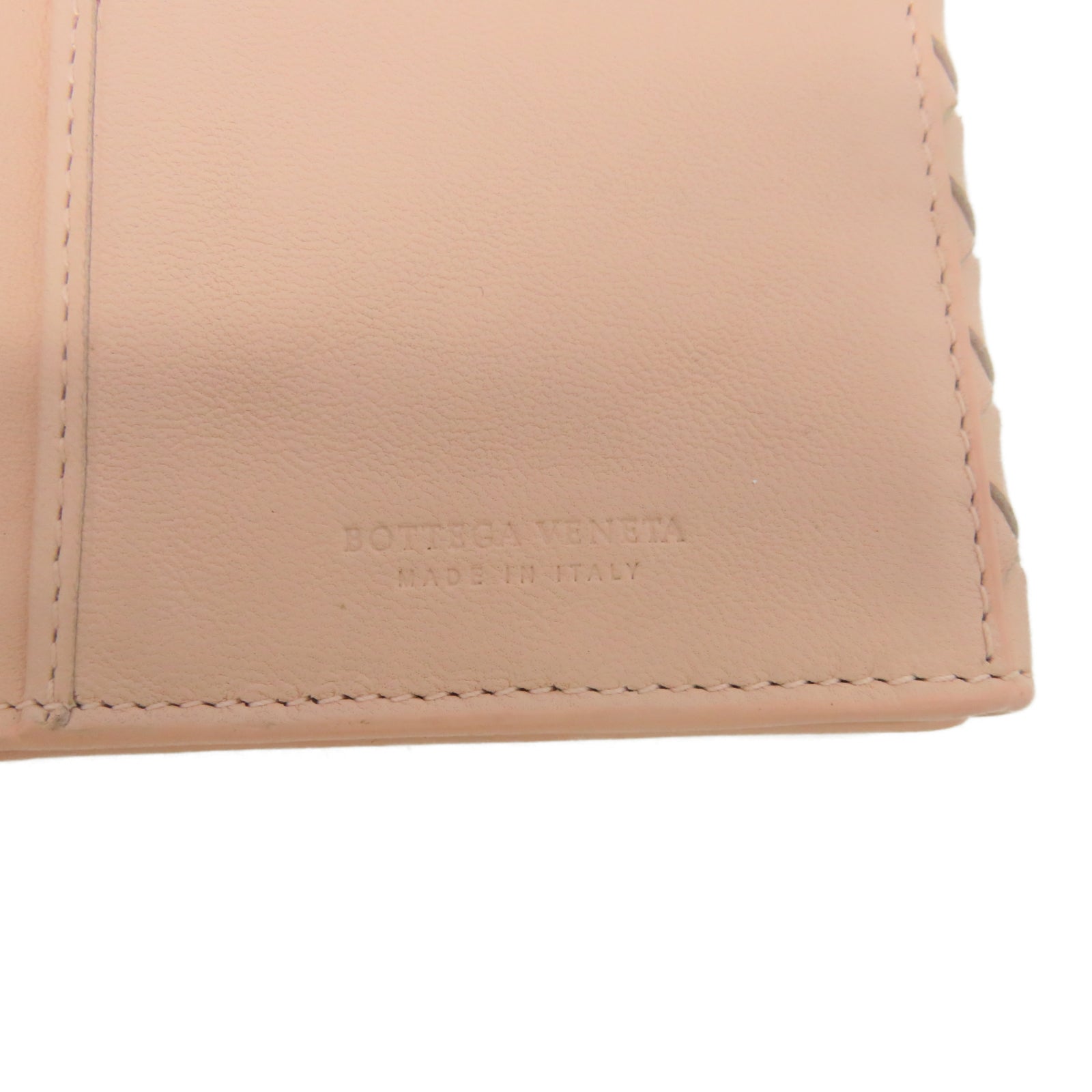 BOTTEGA VENETA 【激減優惠】羊皮皮革Wallet銀扣長錢包粉紅色