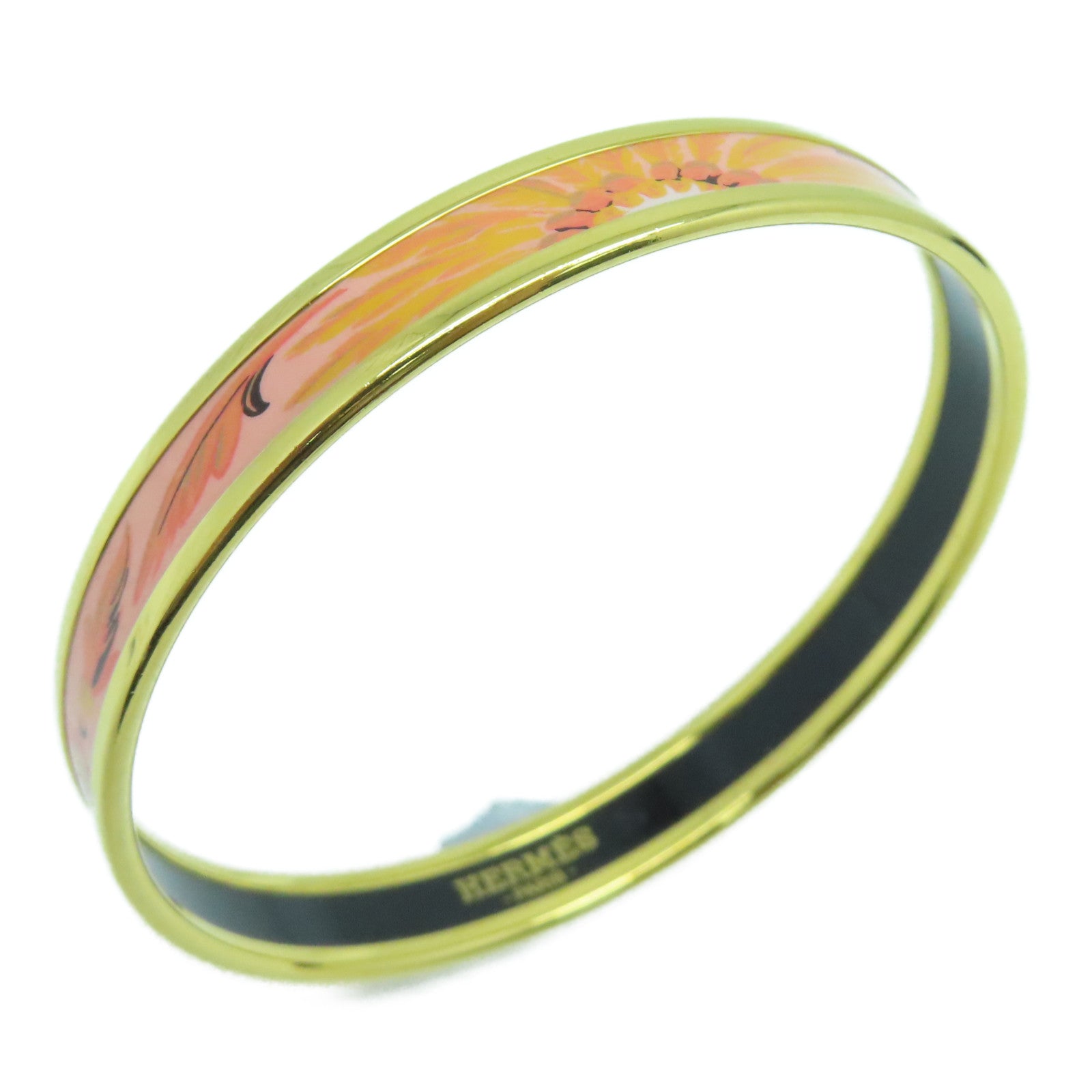 HERMES 金屬Bangle金扣手鐲橙色