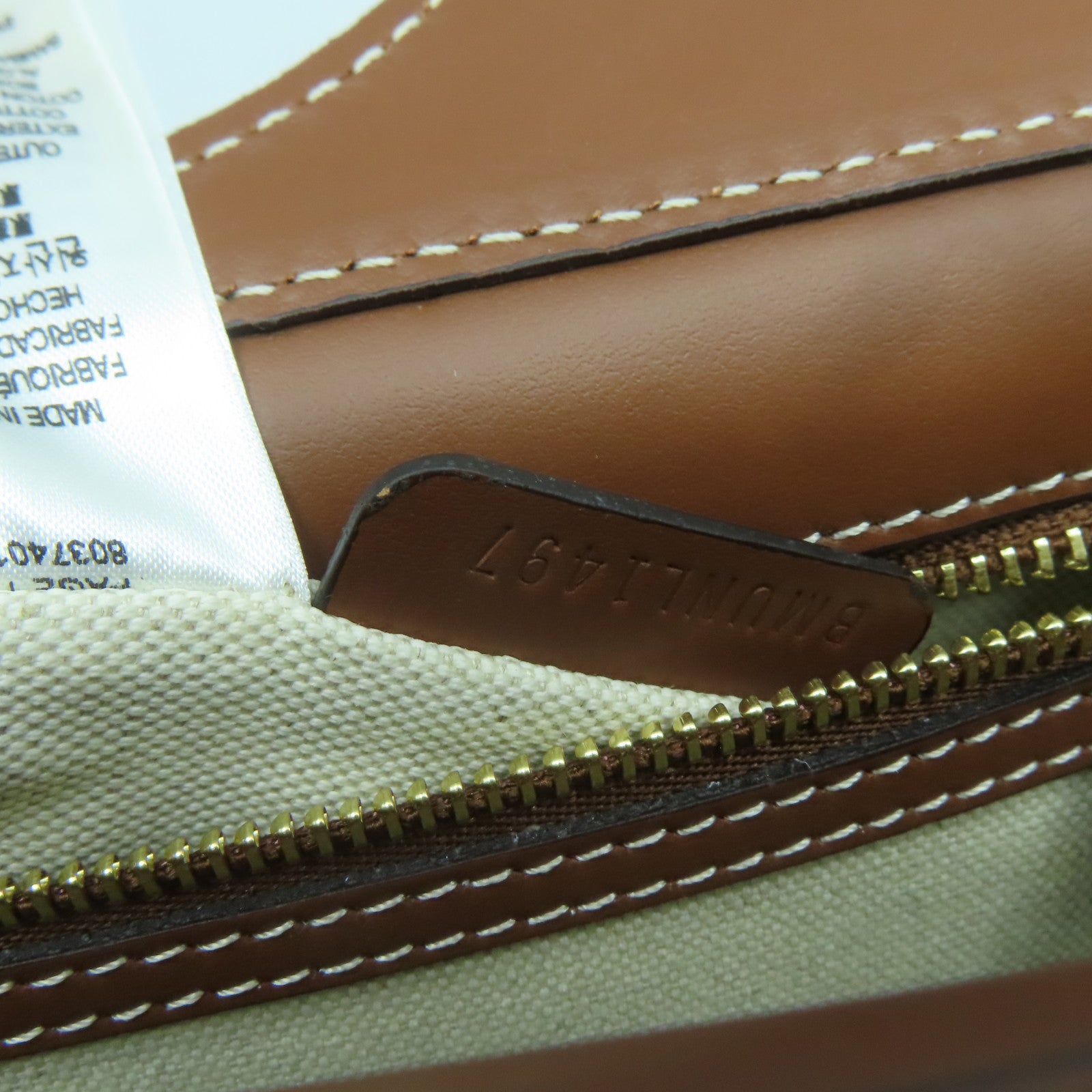 BURBERRY 皮革/帆布2 Way Shoulder Bag金扣手挽肩背兩用袋啡色/米色