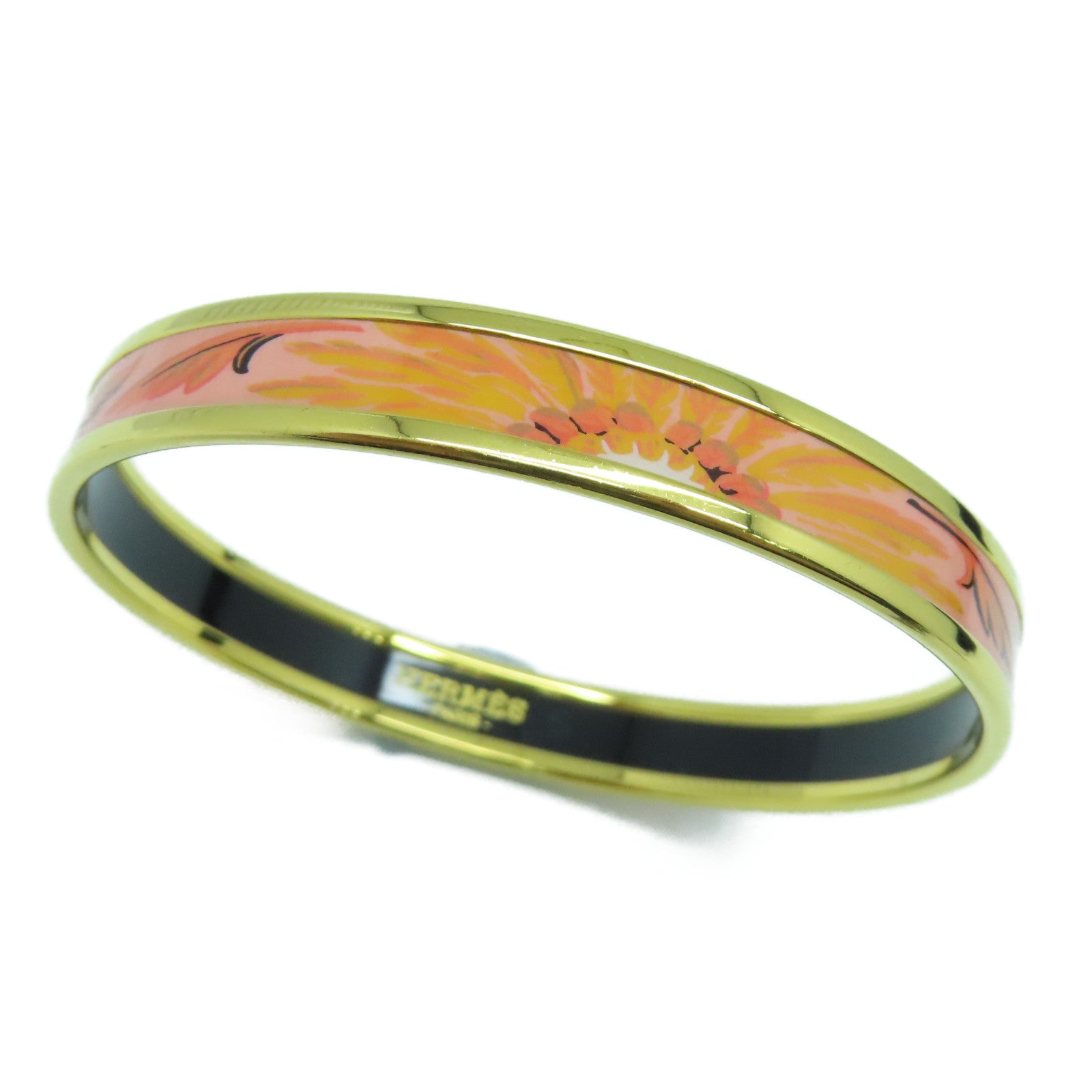 HERMES 金屬Bangle金扣手鐲橙色