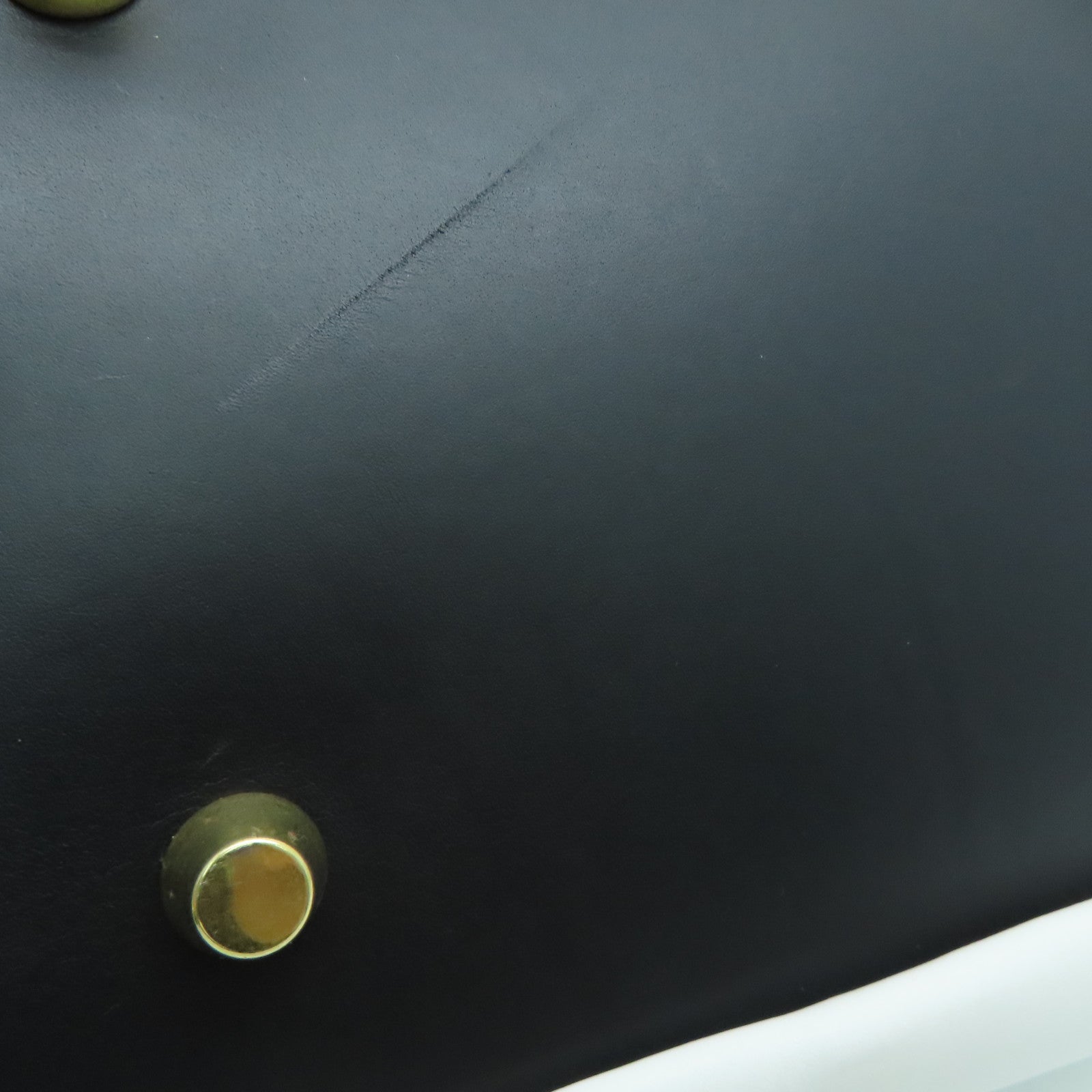 CELINE 牛皮皮革Long Frame Bag金扣手挽袋白色/黑色
