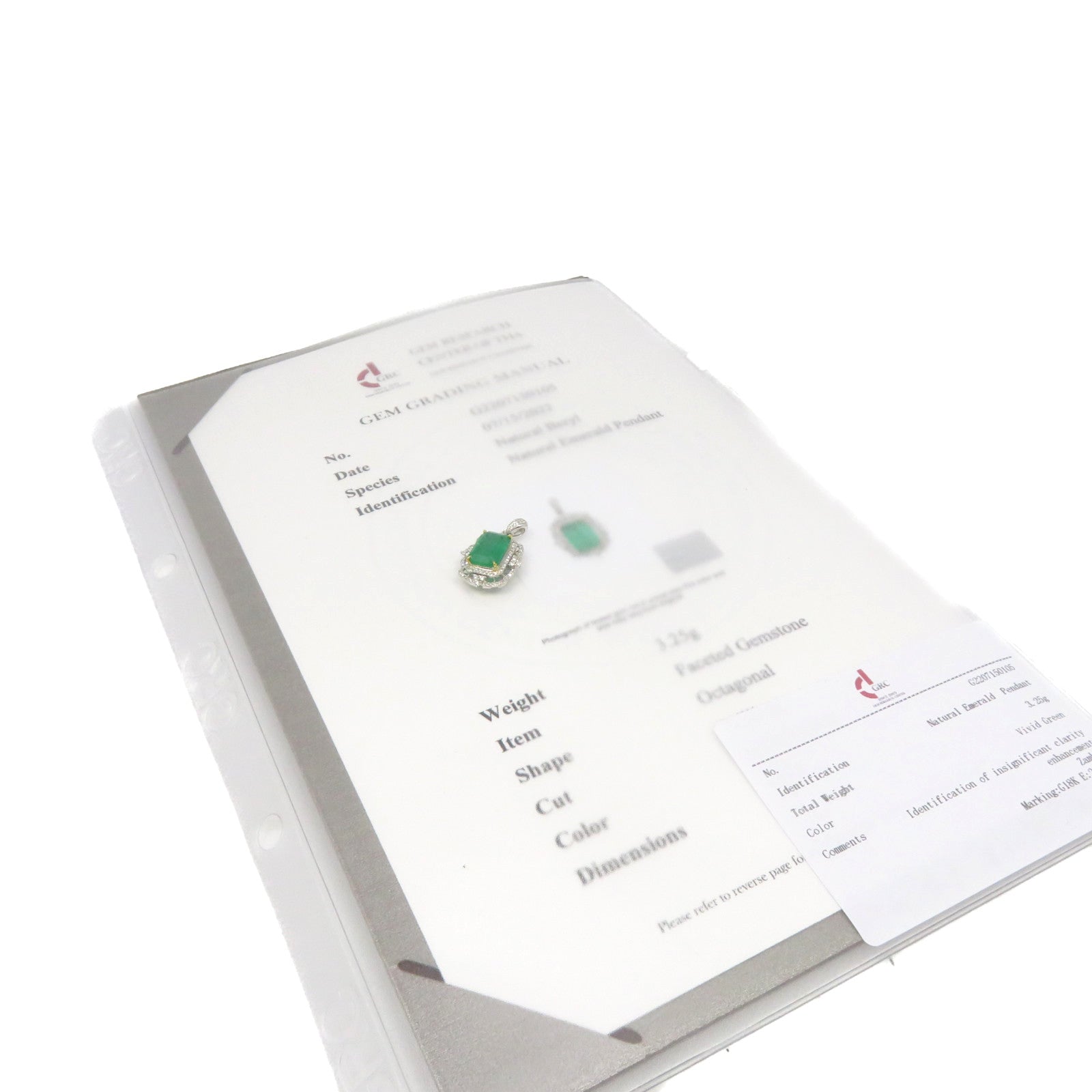 JEWELRY [Sharp Discount] 18K White Gold/2.92ct Emerald/Diamond Emerald Pendant Top Pendant Headband