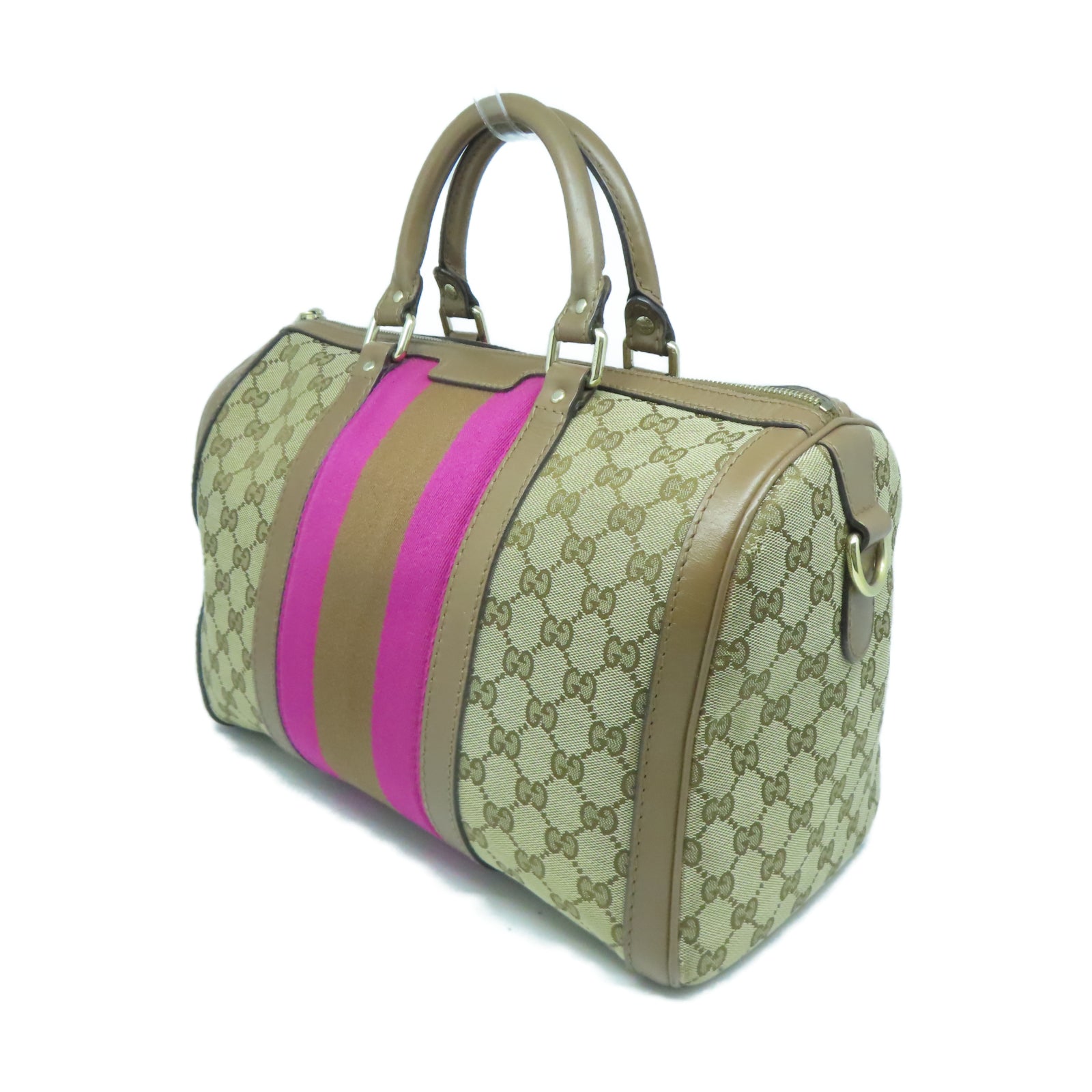 GUCCI 帆布2 Way Shoulder金扣手挽肩背兩用袋啡色
