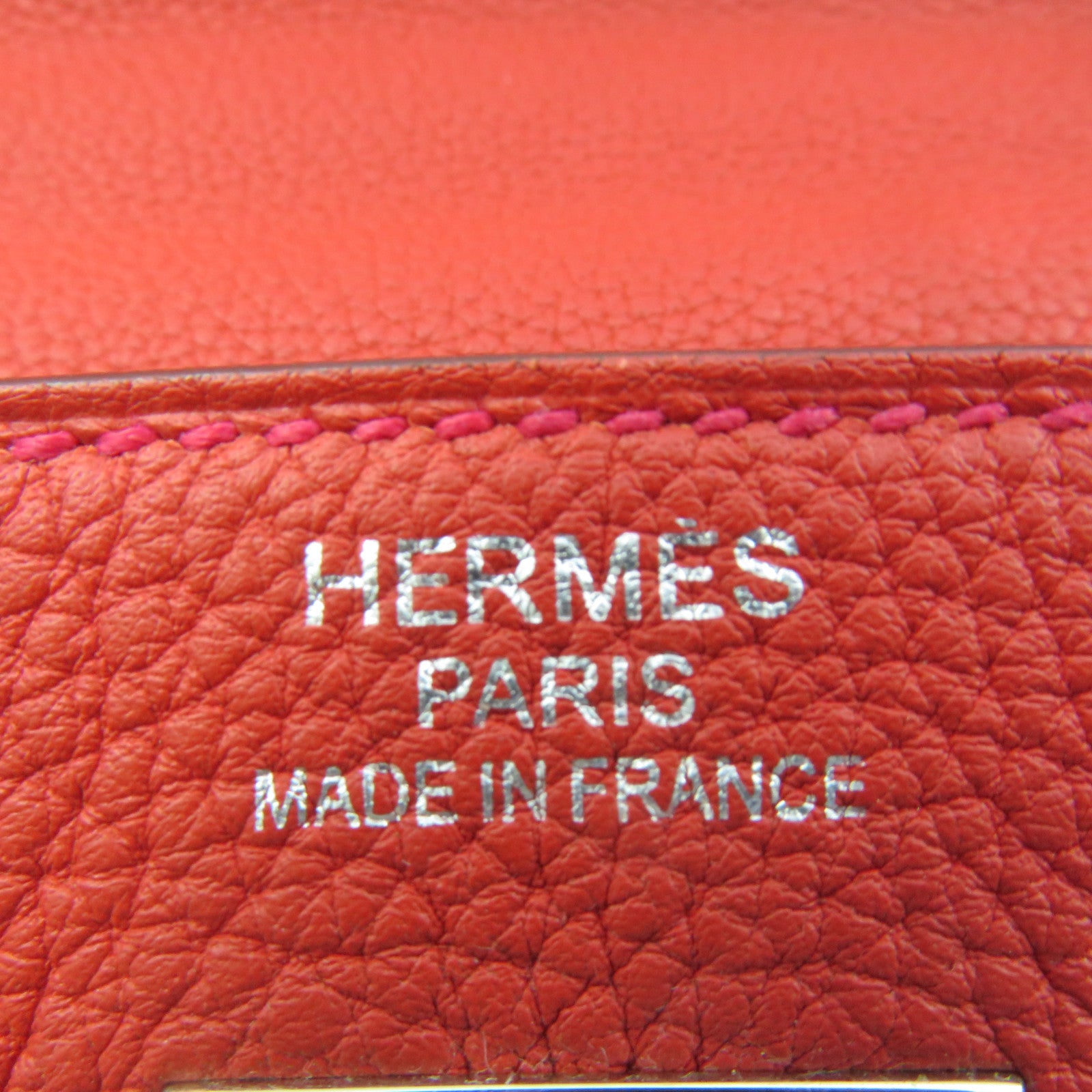 HERMES 【激減優惠】Togo皮革Kelly 35 2Way Shoulder Bag銀扣手挽肩背兩用袋Rouge Casaque紅色