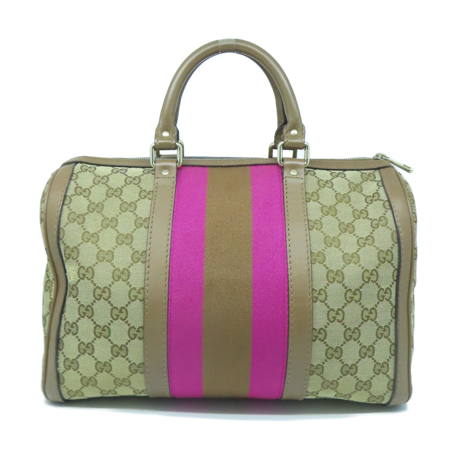 GUCCI 帆布2 Way Shoulder金扣手挽肩背兩用袋啡色