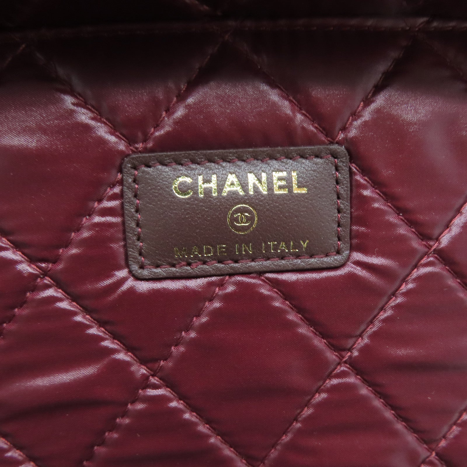 CHANEL 菱格牛皮皮革Cosmetic Hand Bag金扣化妆袋黑色