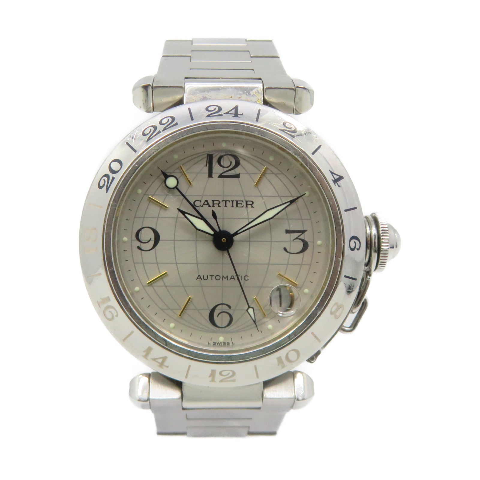 CARTIER Pasha C Watch不鏽鋼自動機芯手錶貝殼色