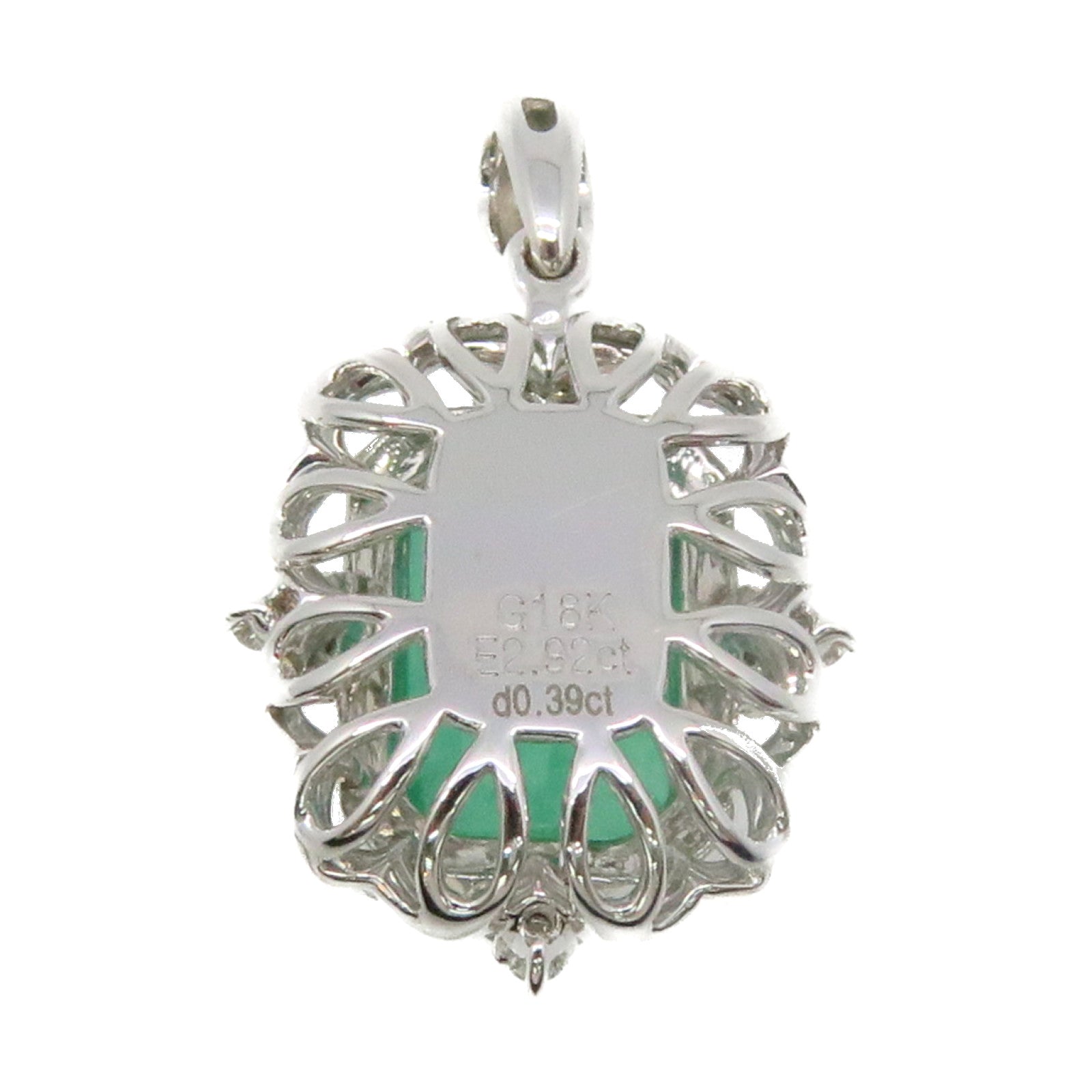 JEWELRY [Sharp Discount] 18K White Gold/2.92ct Emerald/Diamond Emerald Pendant Top Pendant Headband