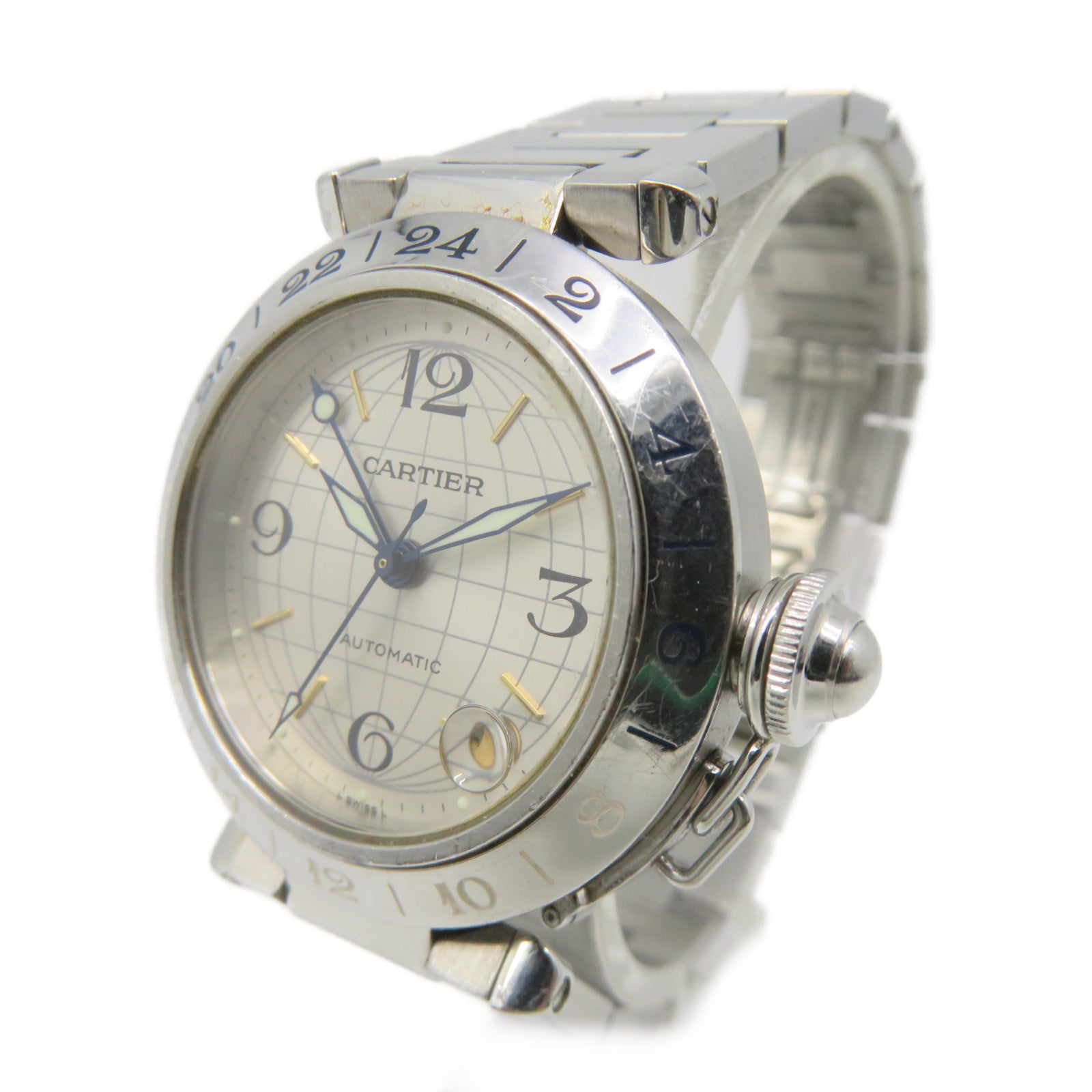 CARTIER Pasha C Watch不鏽鋼自動機芯手錶貝殼色