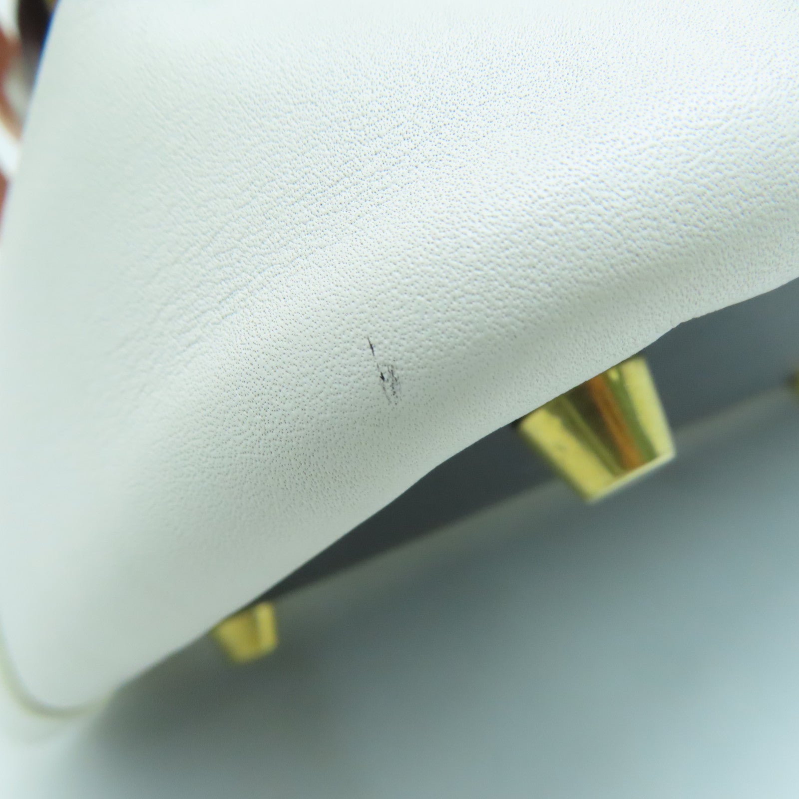 CELINE 牛皮皮革Long Frame Bag金扣手挽袋白色/黑色