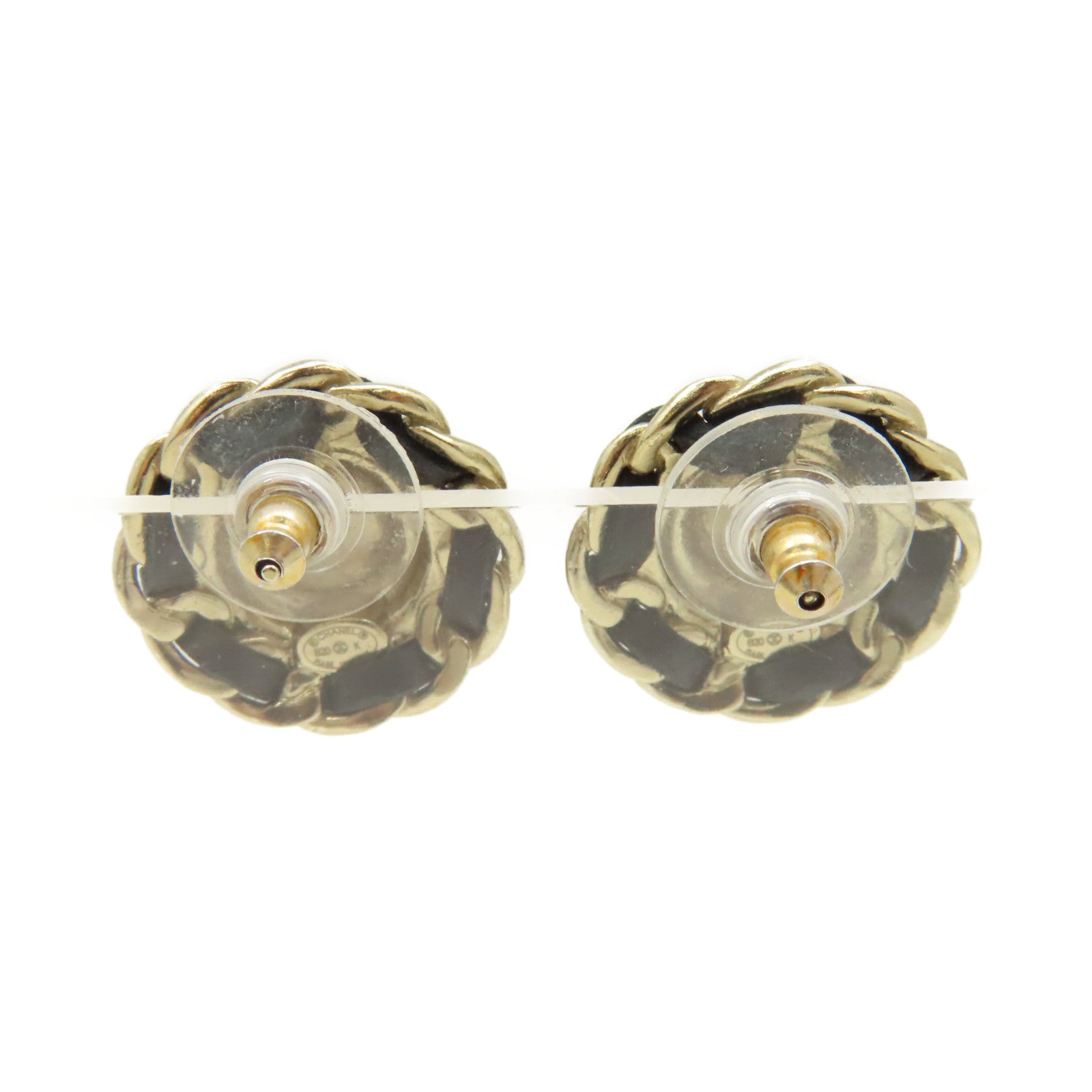 CHANEL 金屬CC Earrings耳環金色/黑色