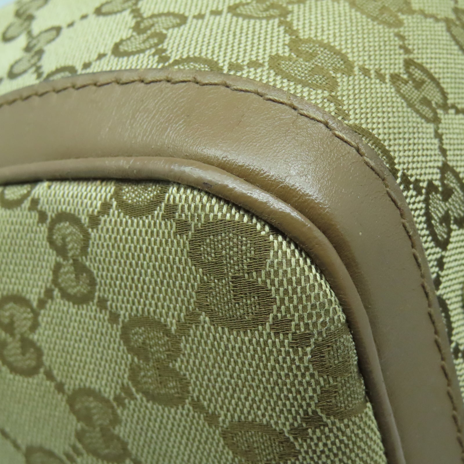 GUCCI 帆布2 Way Shoulder金扣手挽肩背兩用袋啡色