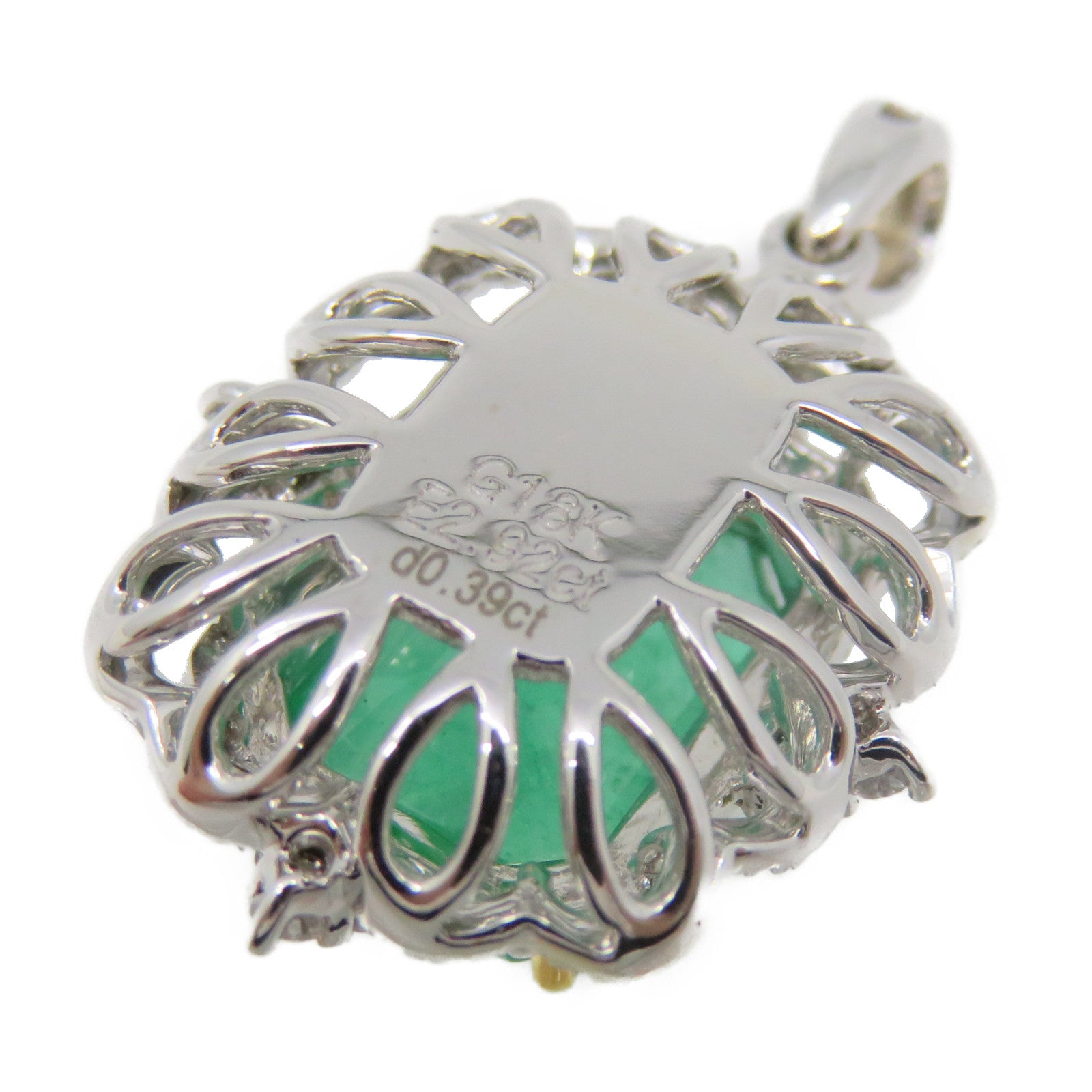 JEWELRY [Sharp Discount] 18K White Gold/2.92ct Emerald/Diamond Emerald Pendant Top Pendant Headband