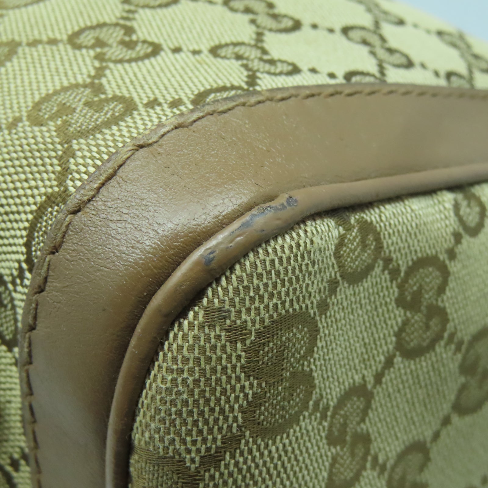 GUCCI 帆布2 Way Shoulder金扣手挽肩背兩用袋啡色