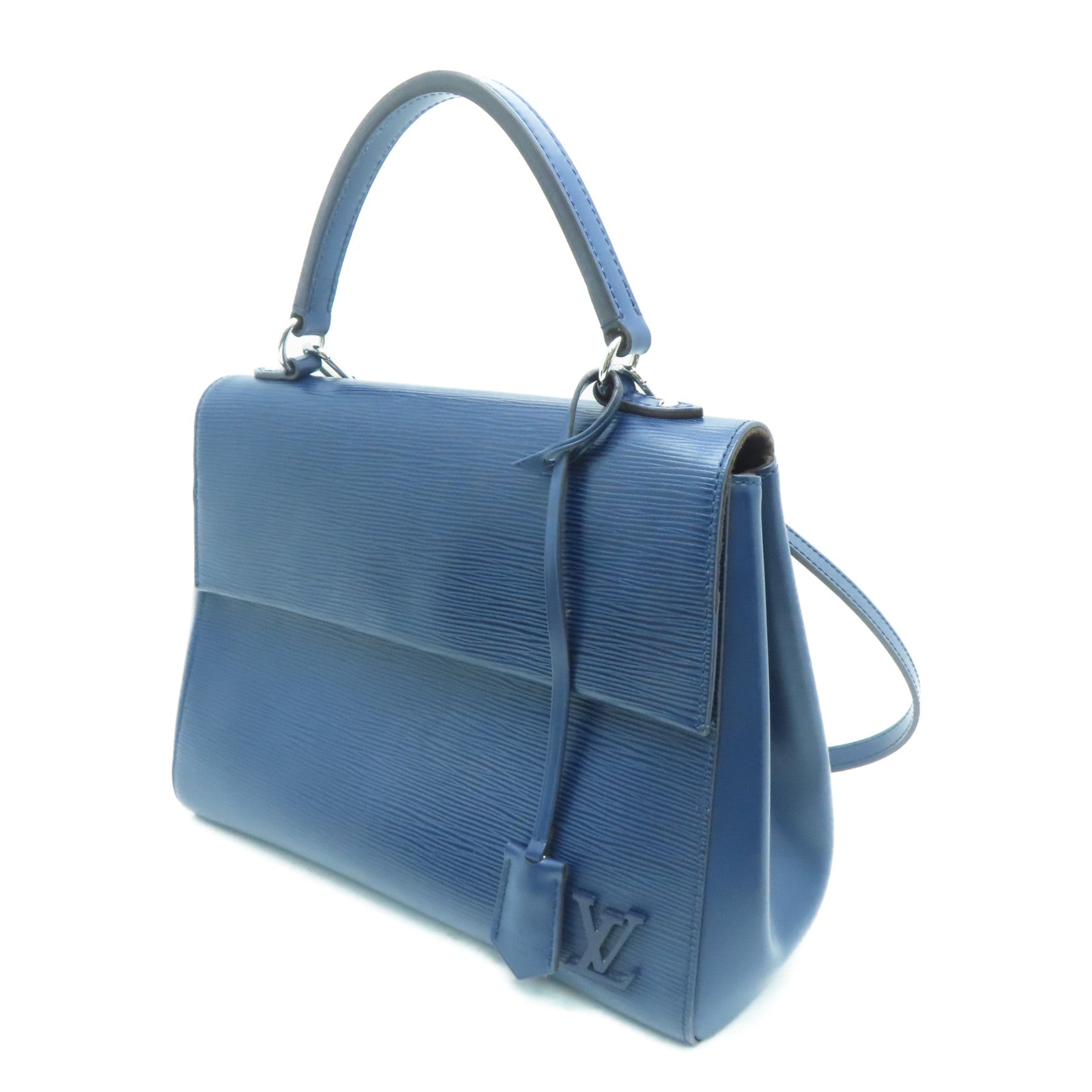 LOUIS VUITTON [Sharp Discount] Epi Cluny MM Silver Buckle Chain Shoulder Bag Blue