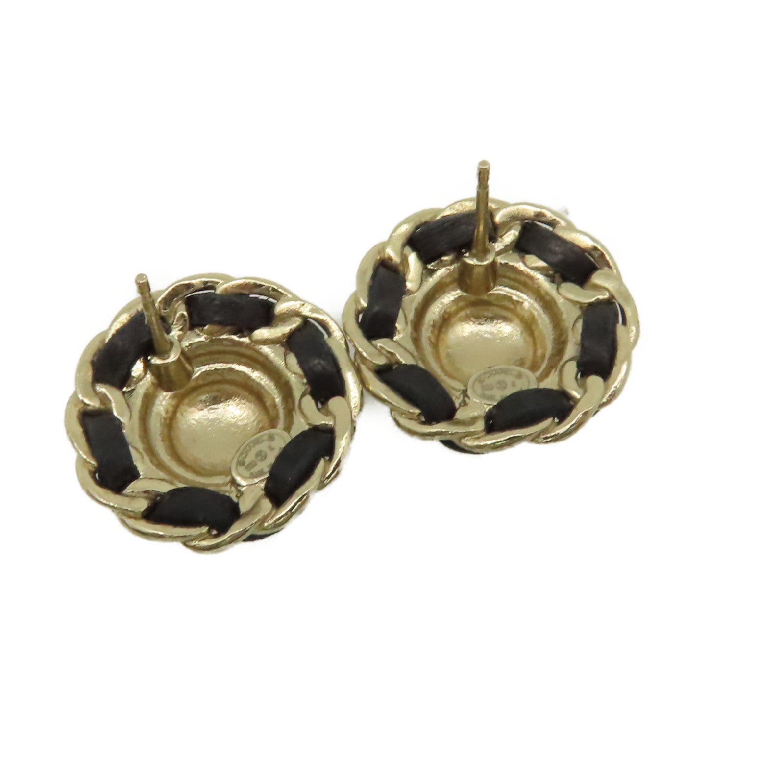 CHANEL 金屬CC Earrings耳環金色/黑色