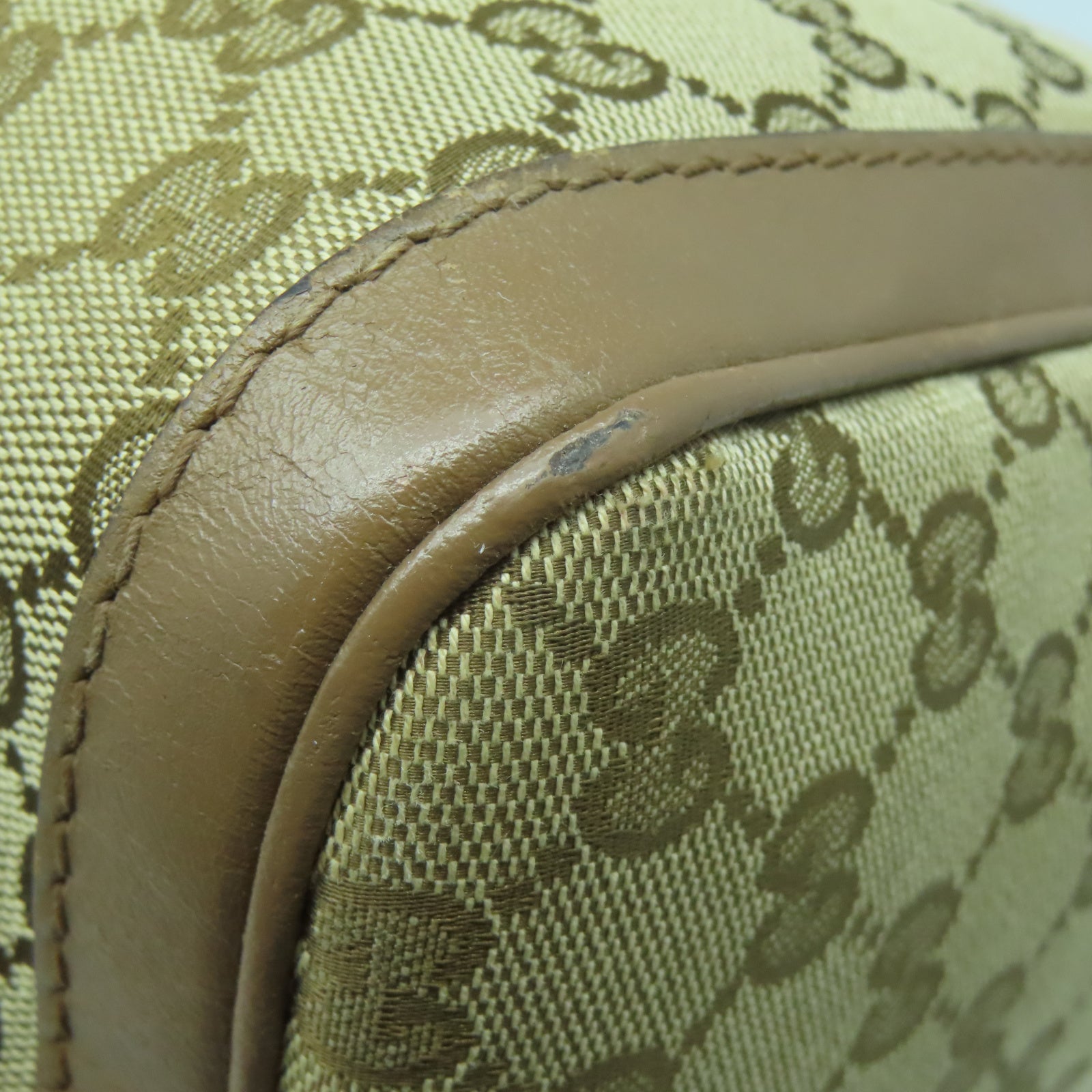 GUCCI 帆布2 Way Shoulder金扣手挽肩背兩用袋啡色