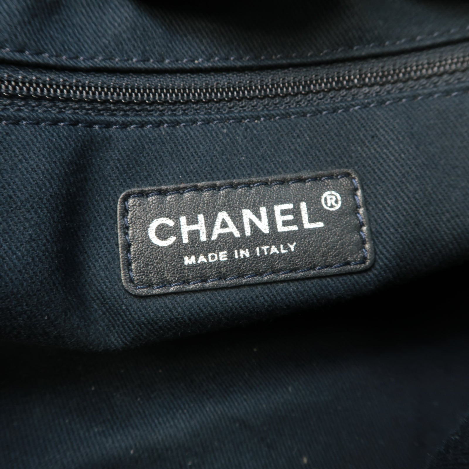 CHANEL 牛仔布Tote Bag銀扣手挽袋藍色