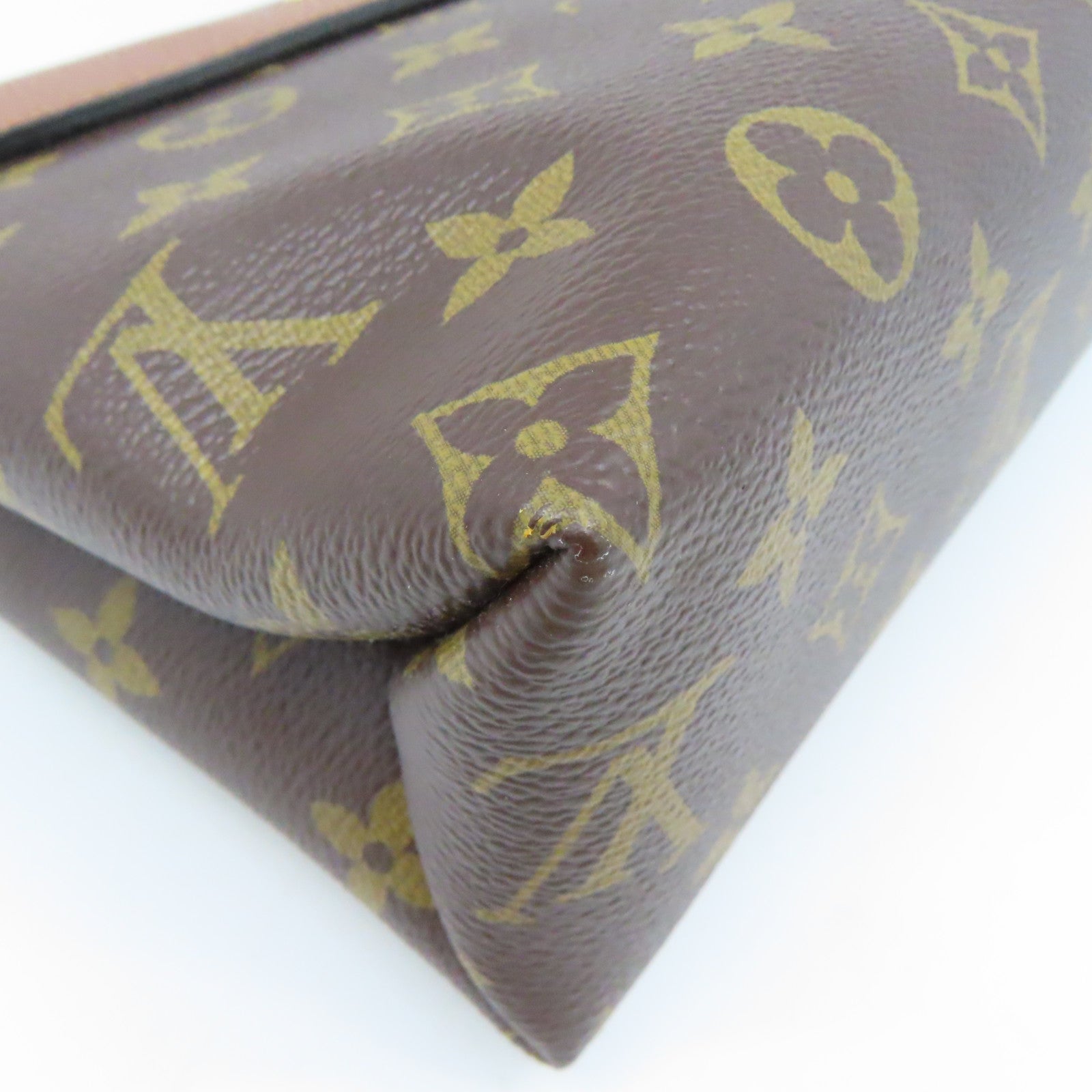 LOUIS VUITTON Monogram Saint Placide Gold Buckle Chain Shoulder Bag Brown