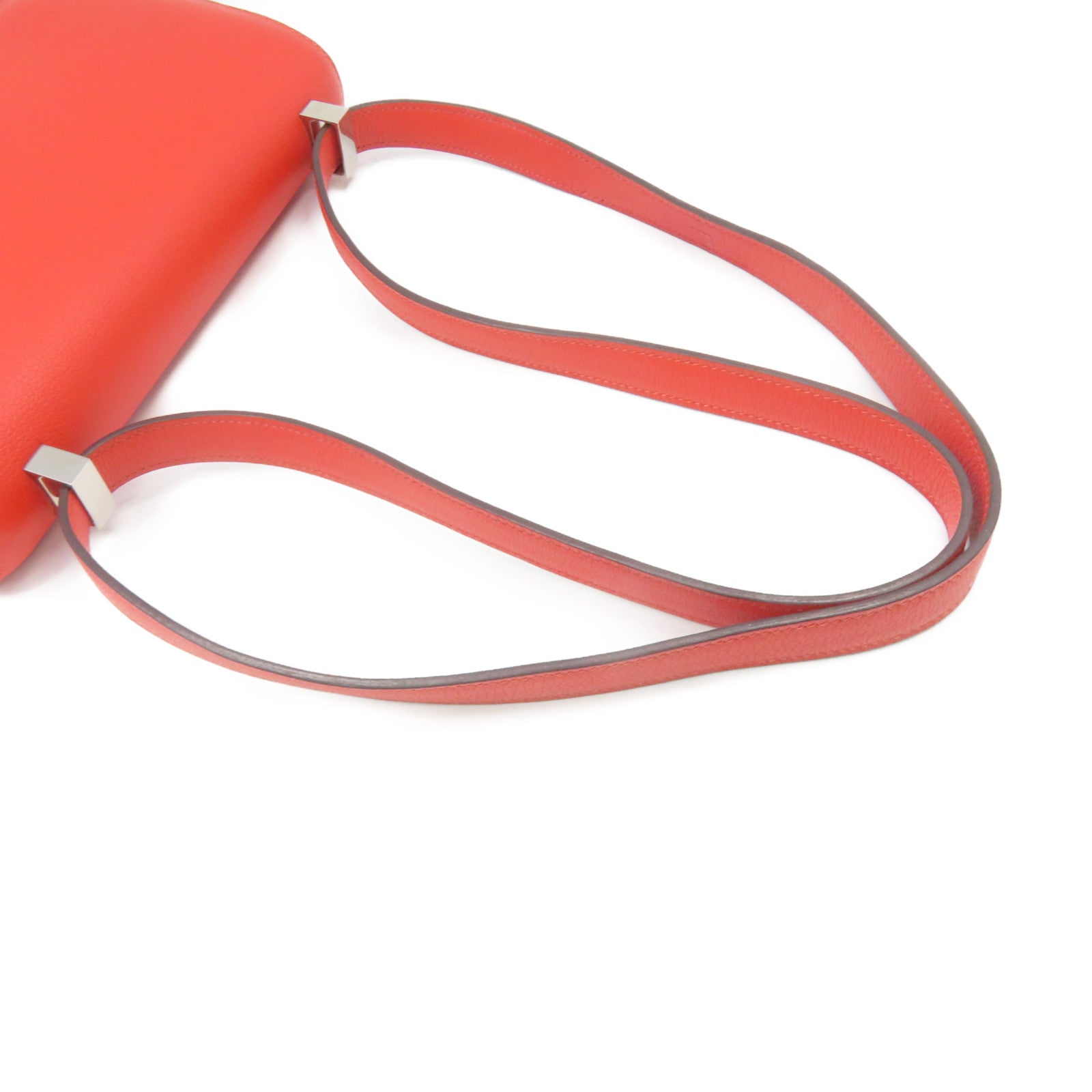 HERMES 【激减优惠】Swift皮革Constance 24 Shoulder Bag银扣肩背袋红色