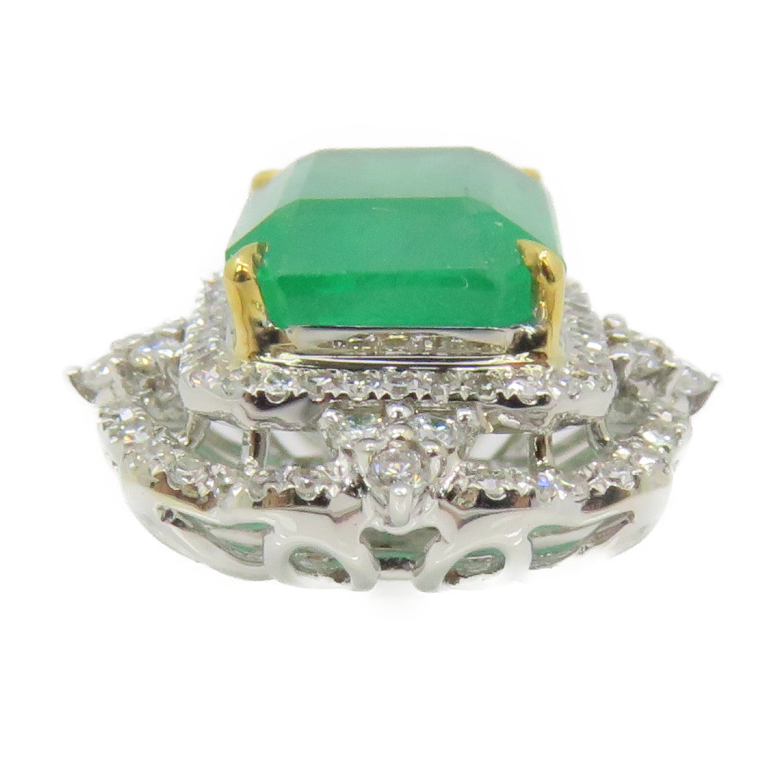 JEWELRY [Sharp Discount] 18K White Gold/2.92ct Emerald/Diamond Emerald Pendant Top Pendant Headband