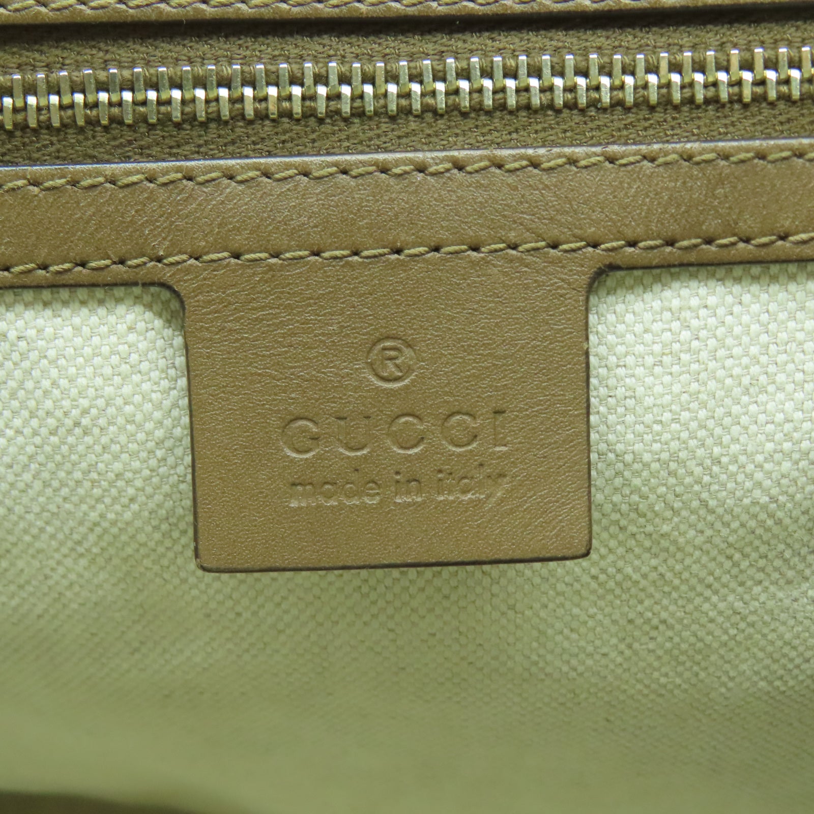 GUCCI 帆布2 Way Shoulder金扣手挽肩背兩用袋啡色