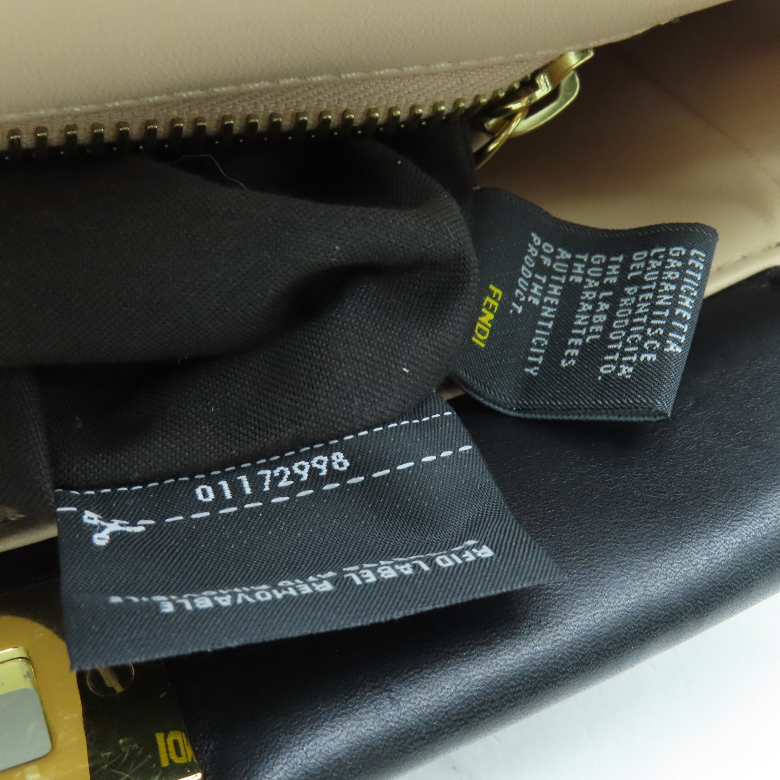 FENDI 【激減優惠】牛皮皮革Peekaboo金扣手挽袋黑色