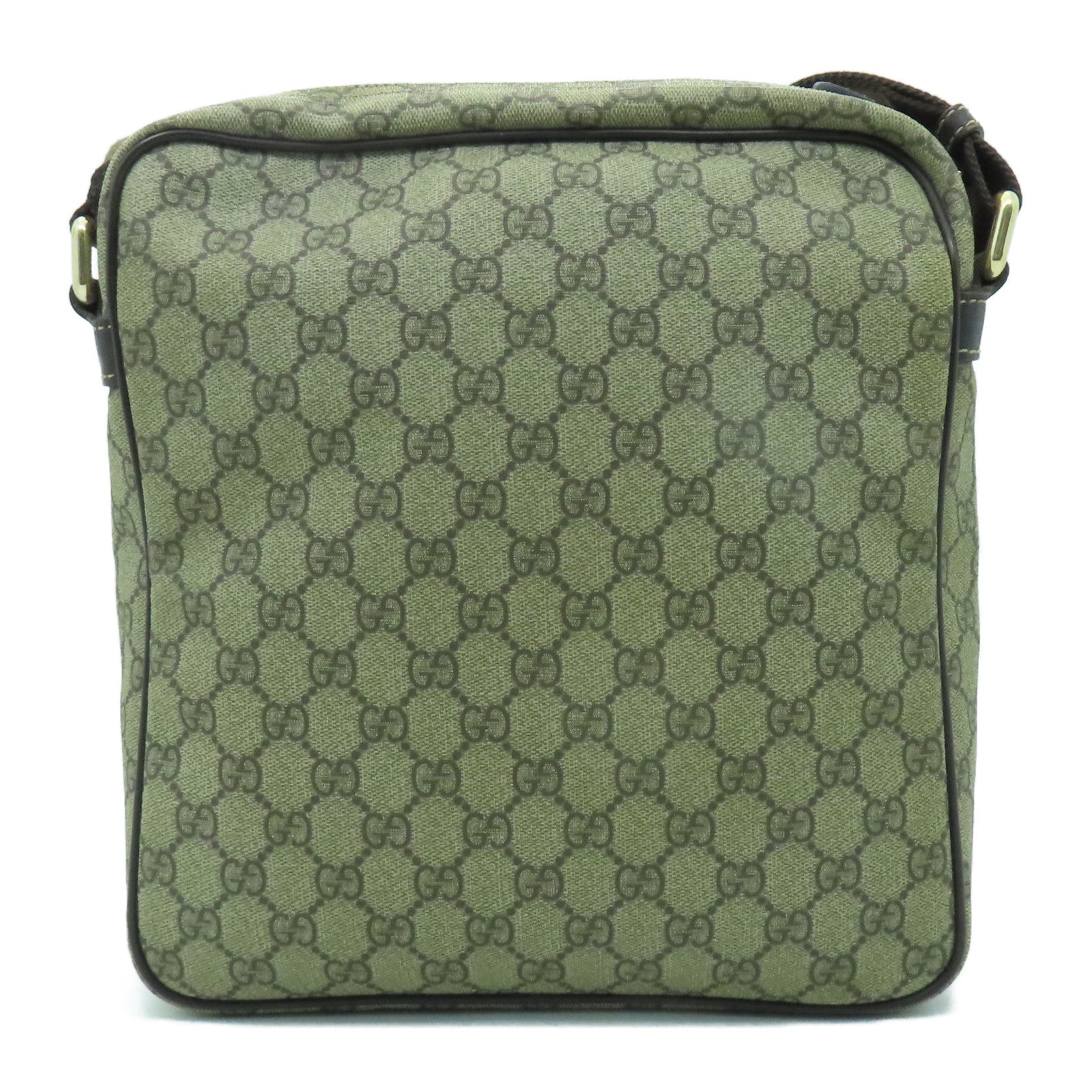 GUCCI 塗層帆布Shoulder Bag金扣肩背袋啡色