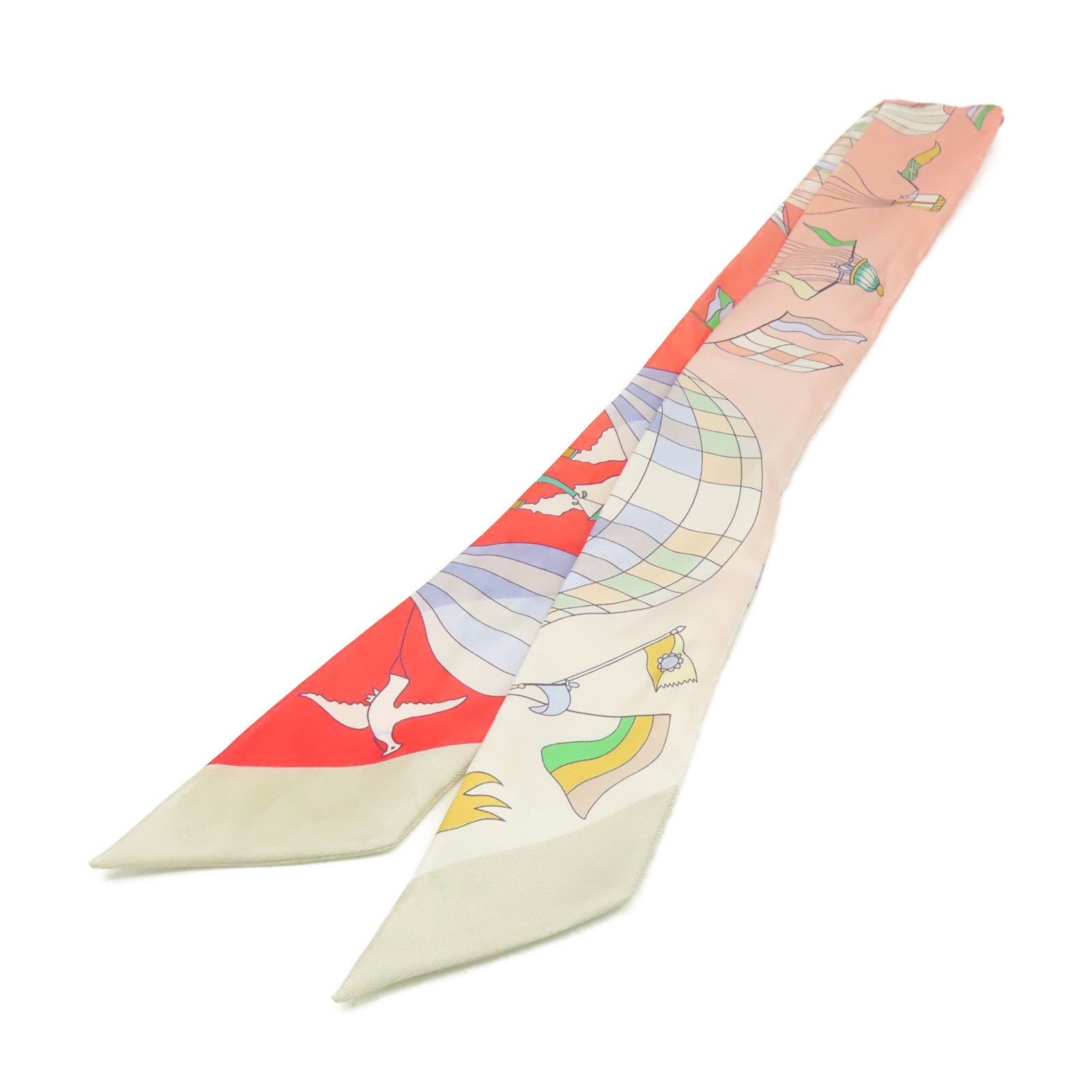 HERMES 絲質Twilly Scarf絲巾粉紅色/桃紅色/灰色/彩色