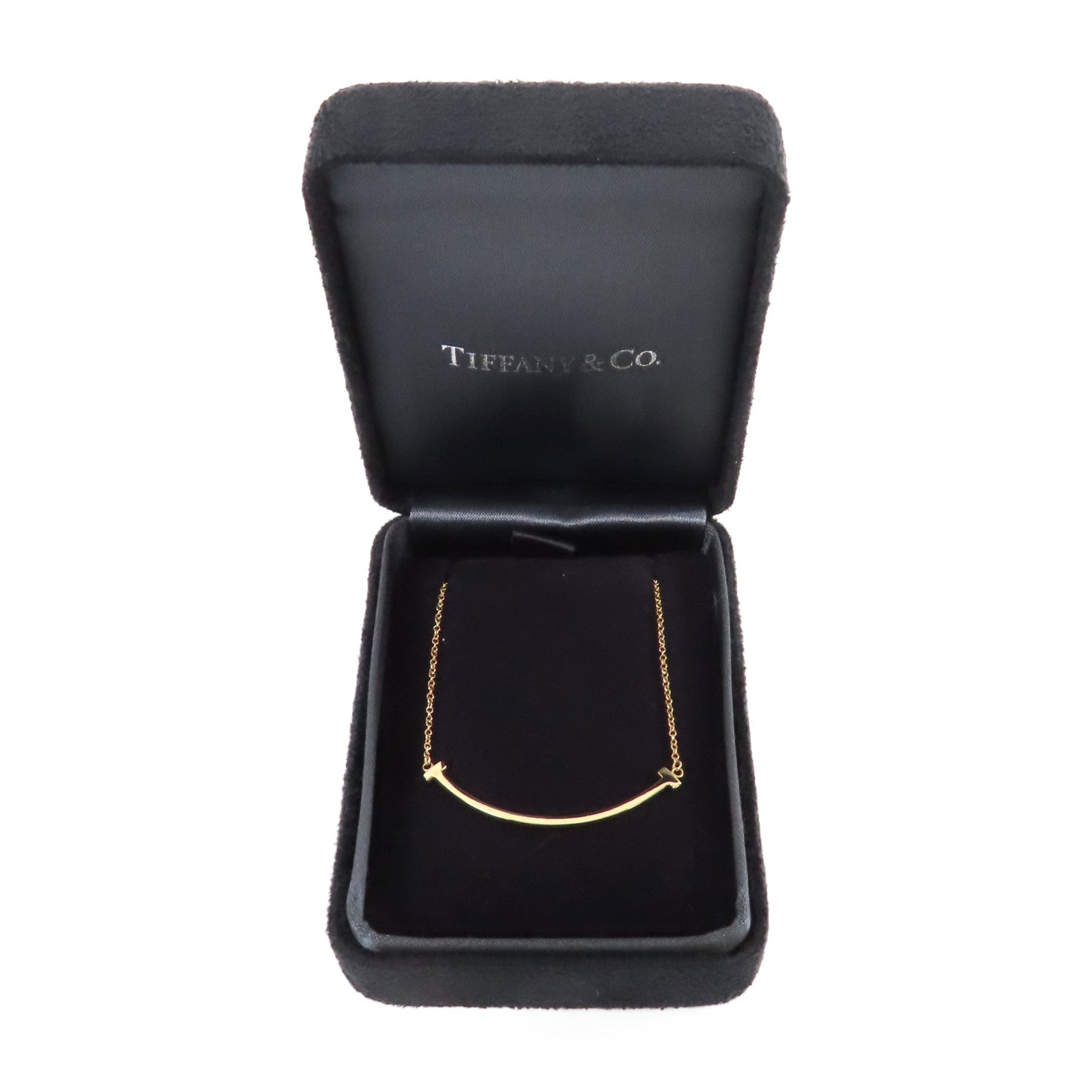 TIFFANY＆CO 18K黃金T Smile Necklace項鍊金色