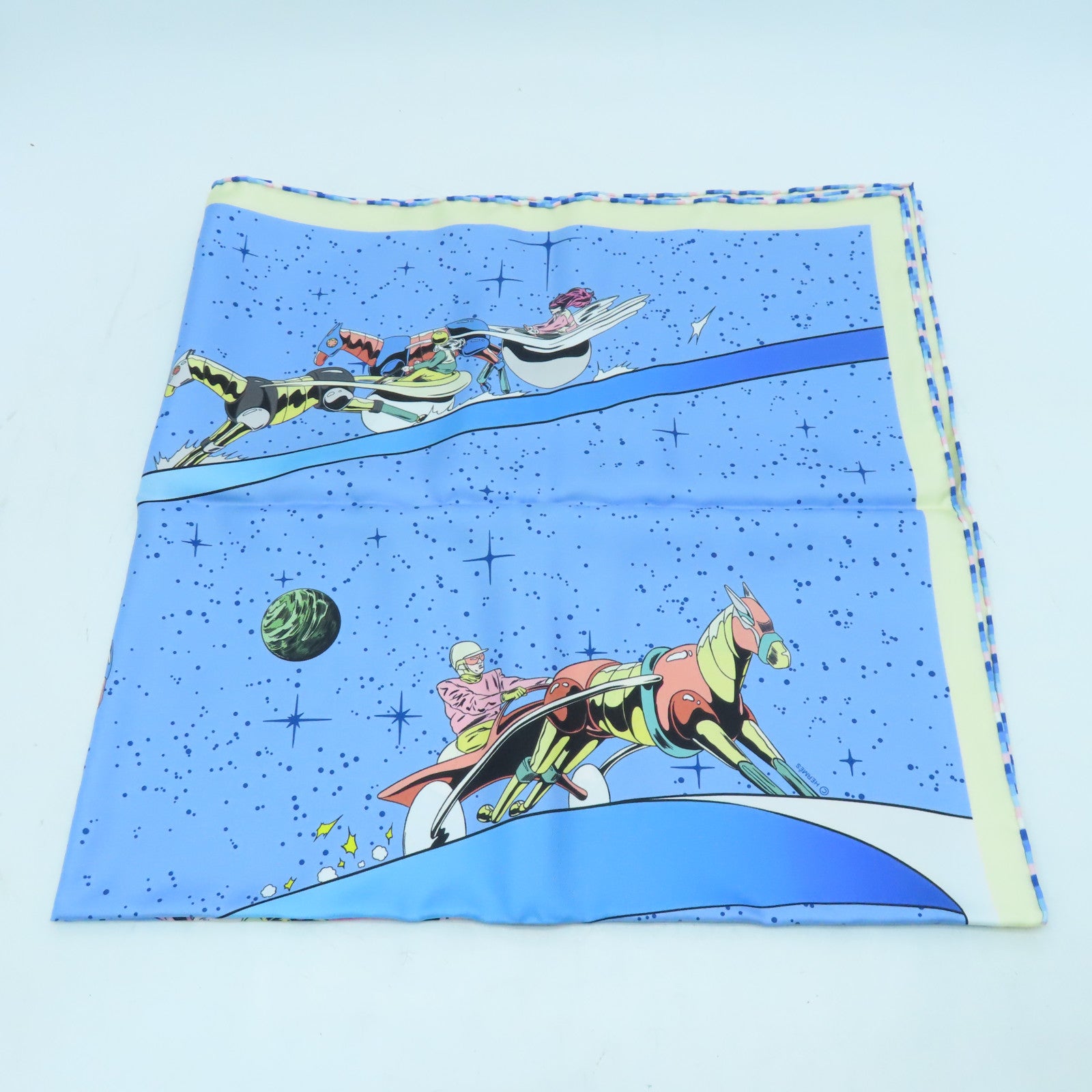 HERMES 【激減優惠】絲質Scarf 90x90絲巾藍色/多色