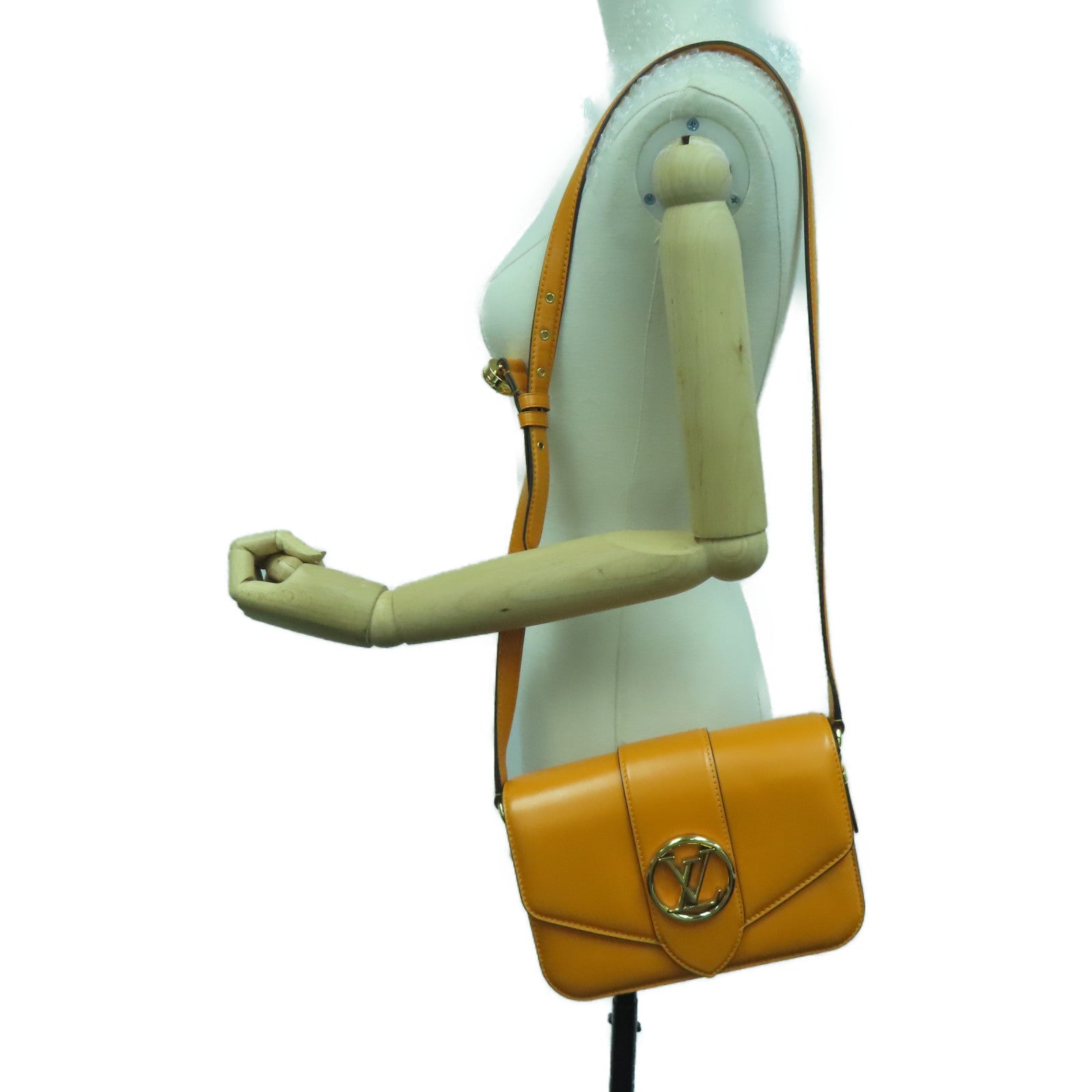 LOUIS VUITTON 【激减优惠】牛皮皮革Point 9金扣肩背袋黄色