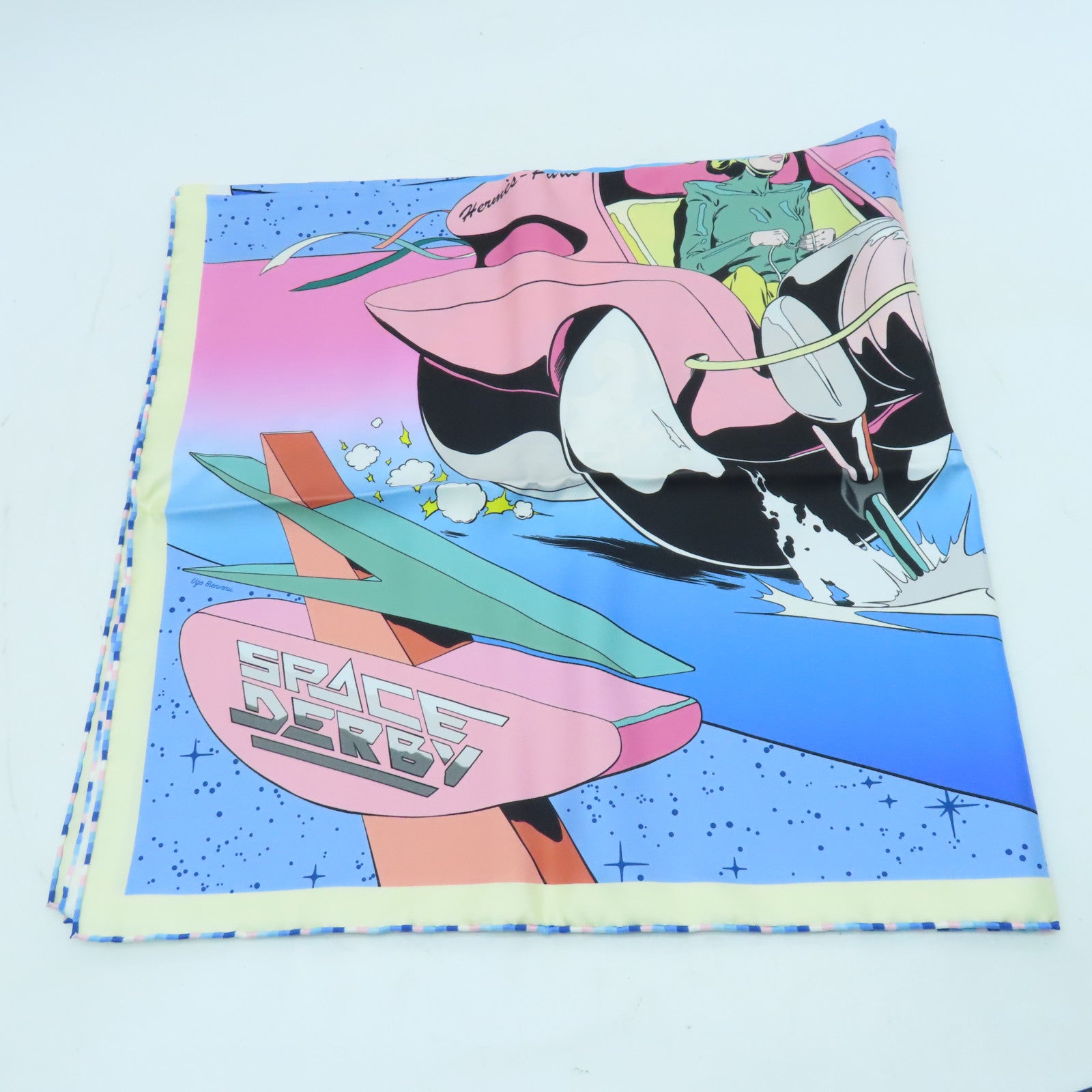 HERMES 【激減優惠】絲質Scarf 90x90絲巾藍色/多色