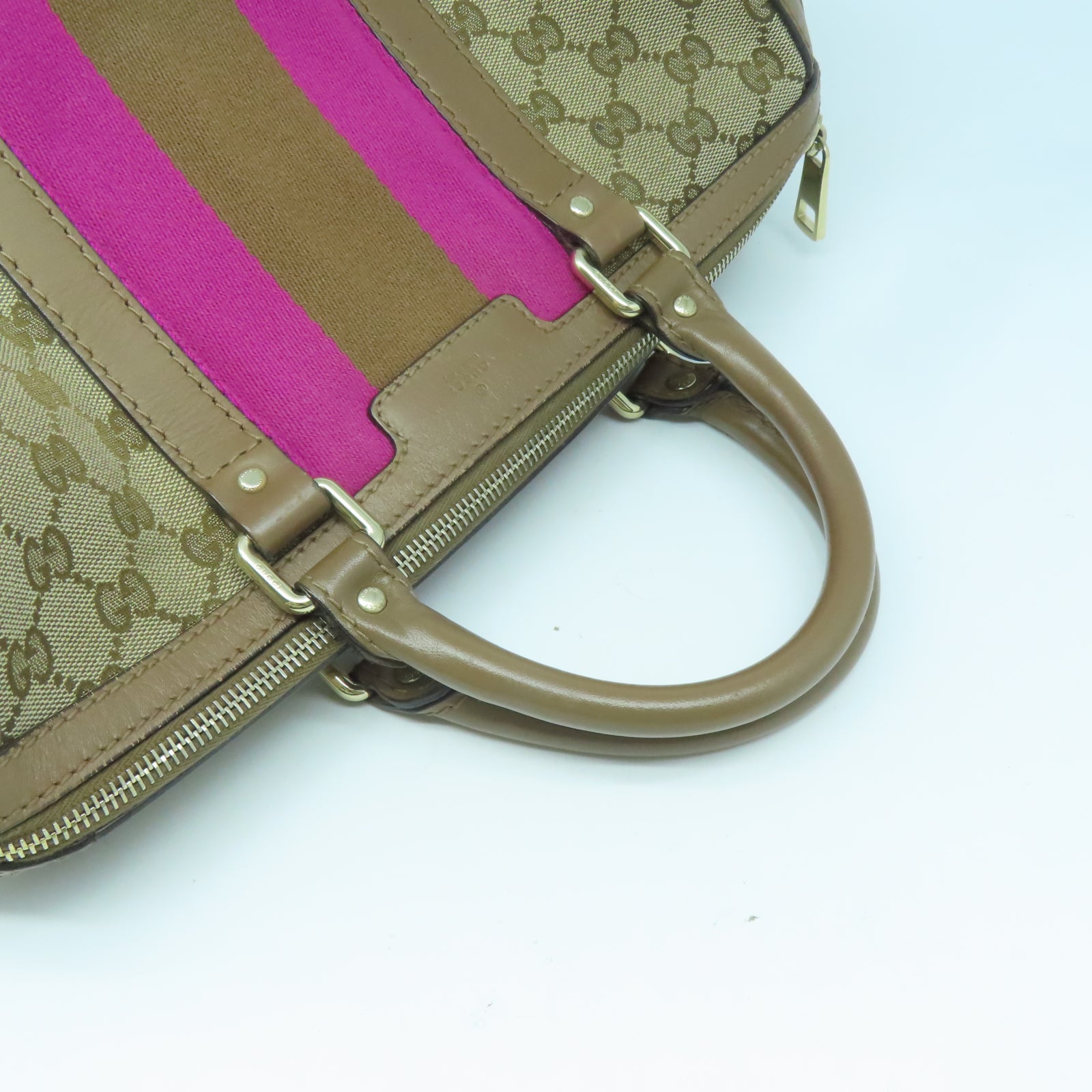 GUCCI 帆布2 Way Shoulder金扣手挽肩背兩用袋啡色