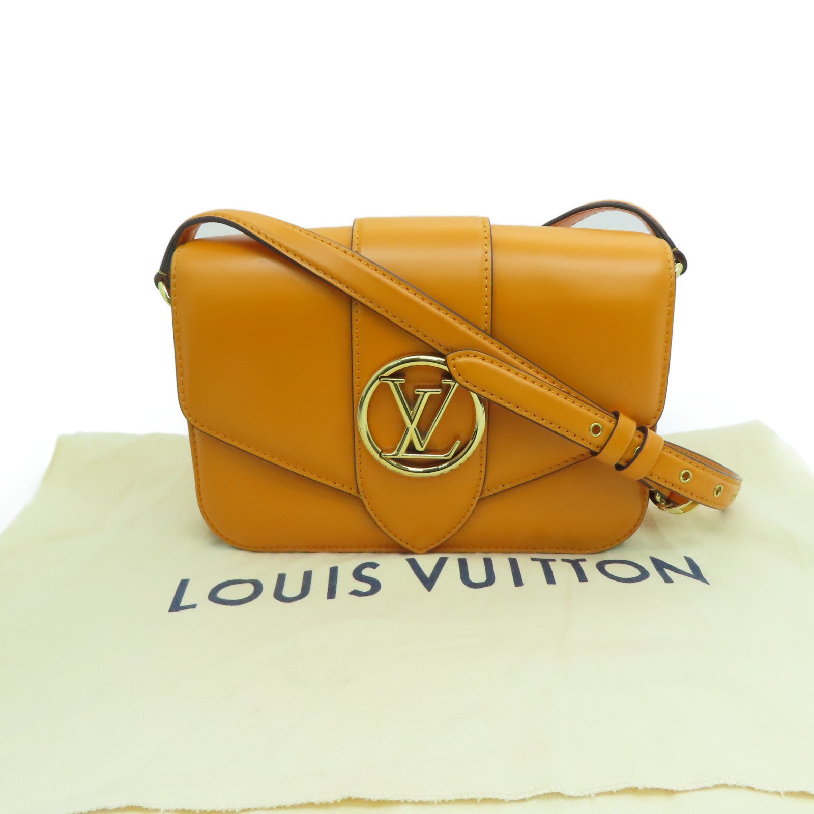 LOUIS VUITTON 【激减优惠】牛皮皮革Point 9金扣肩背袋黄色