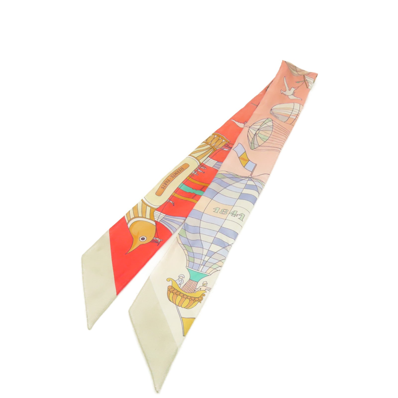 HERMES 絲質Twilly Scarf絲巾粉紅色/桃紅色/灰色/彩色