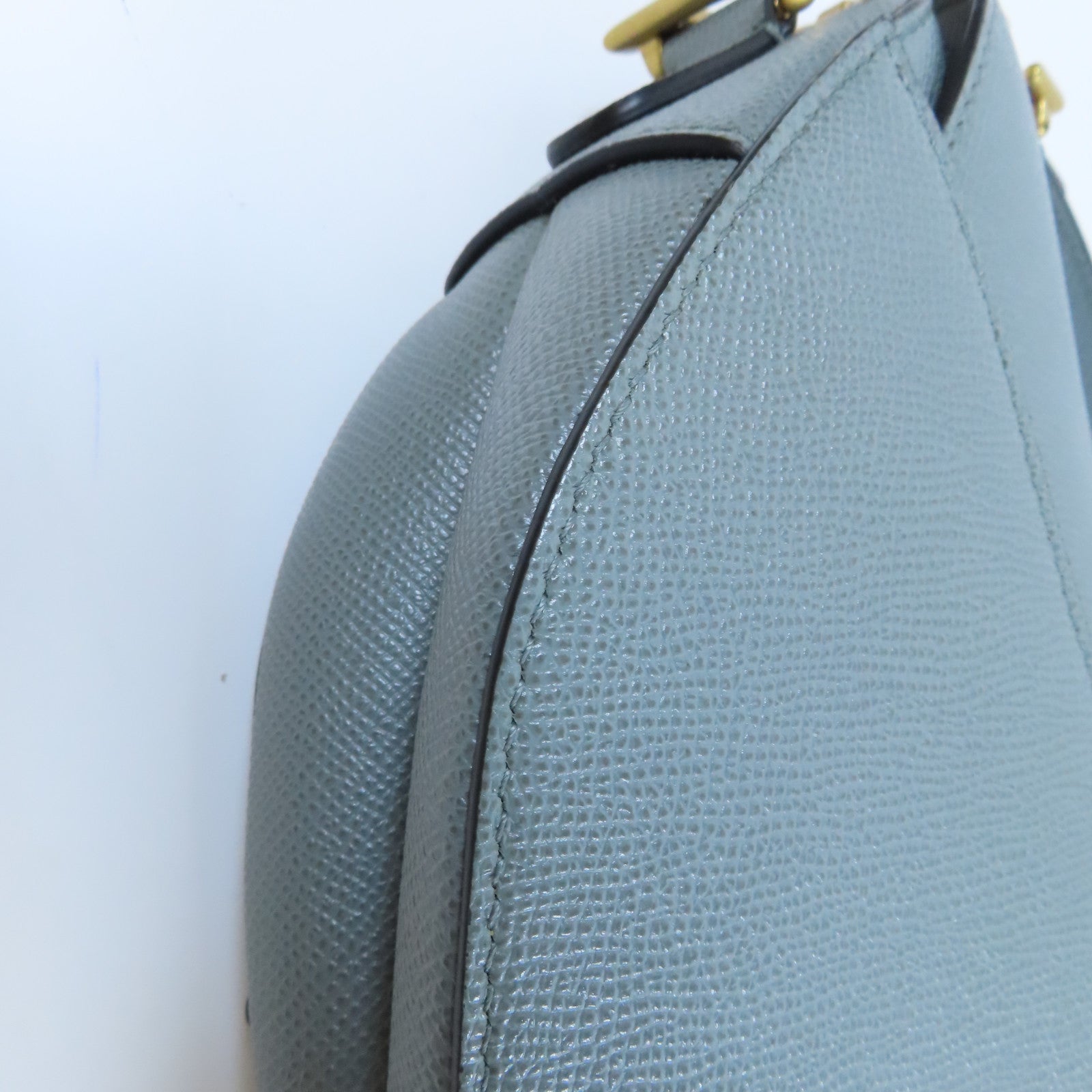 Dior 牛皮皮革Saddle金扣手挽肩背兩用袋灰色