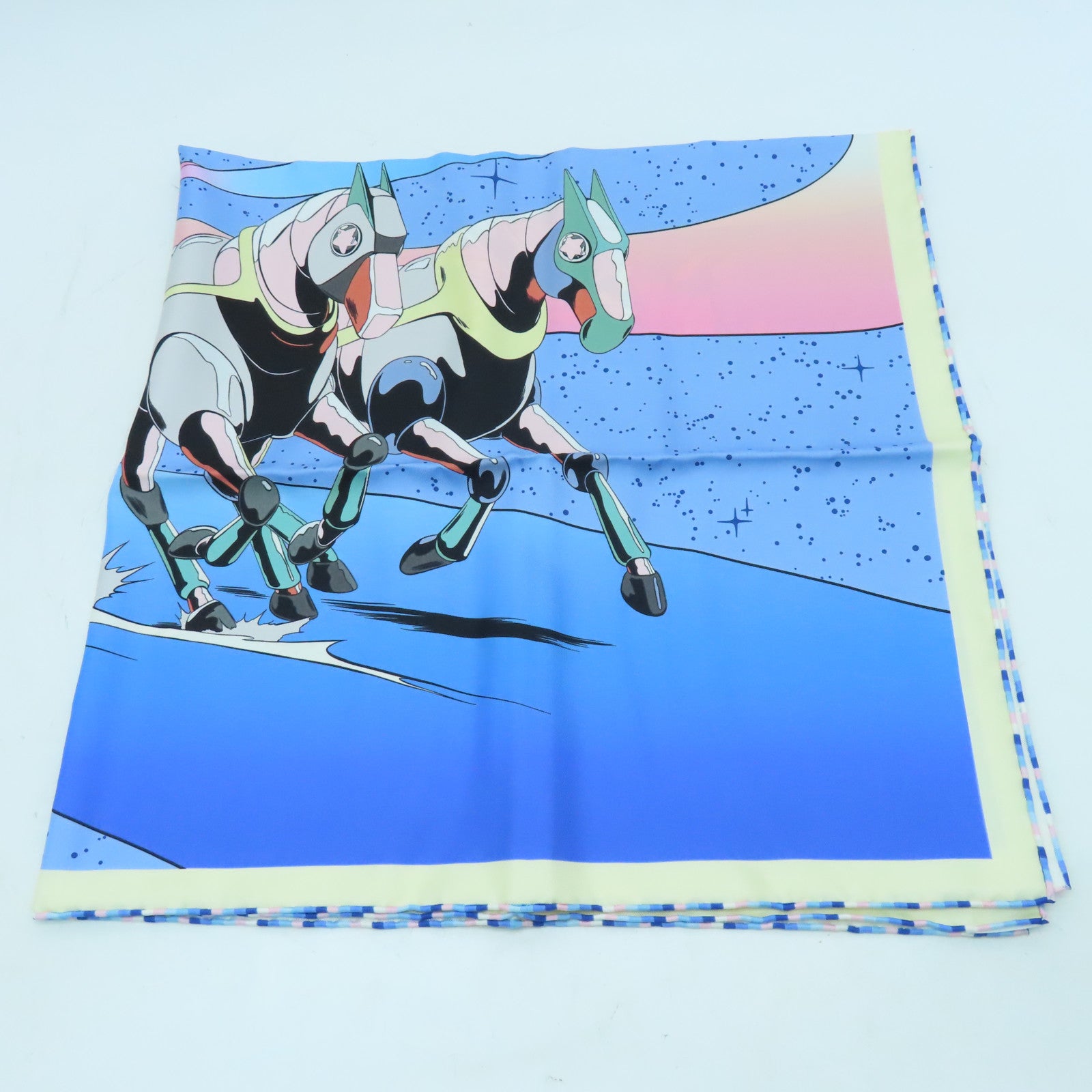 HERMES 【激減優惠】絲質Scarf 90x90絲巾藍色/多色
