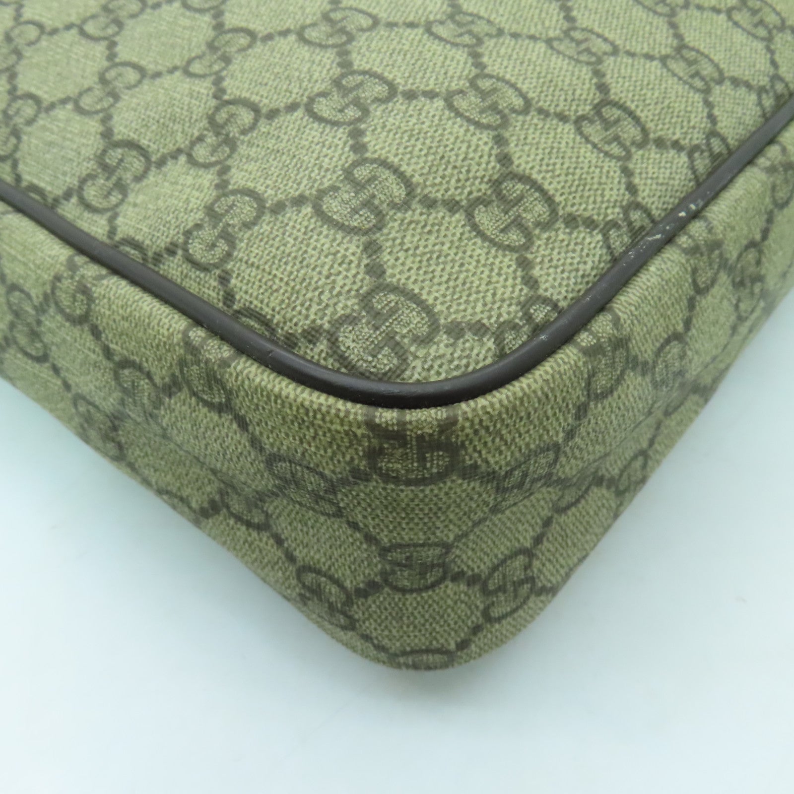 GUCCI 塗層帆布Shoulder Bag金扣肩背袋啡色