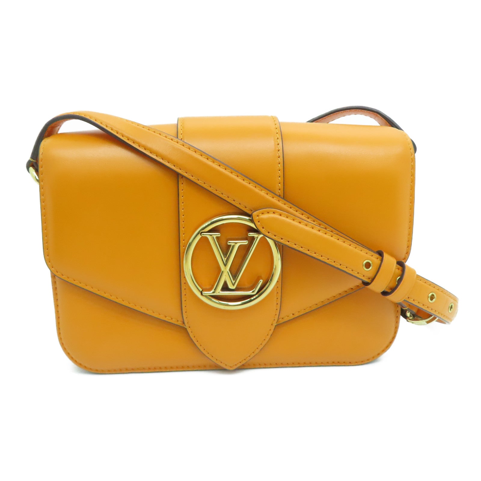 LOUIS VUITTON 【激减优惠】牛皮皮革Point 9金扣肩背袋黄色