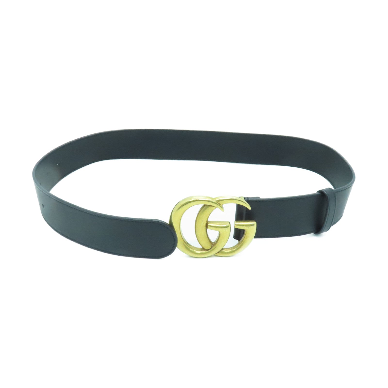 GUCCI 牛皮皮革Re-Edition金扣皮带黑色