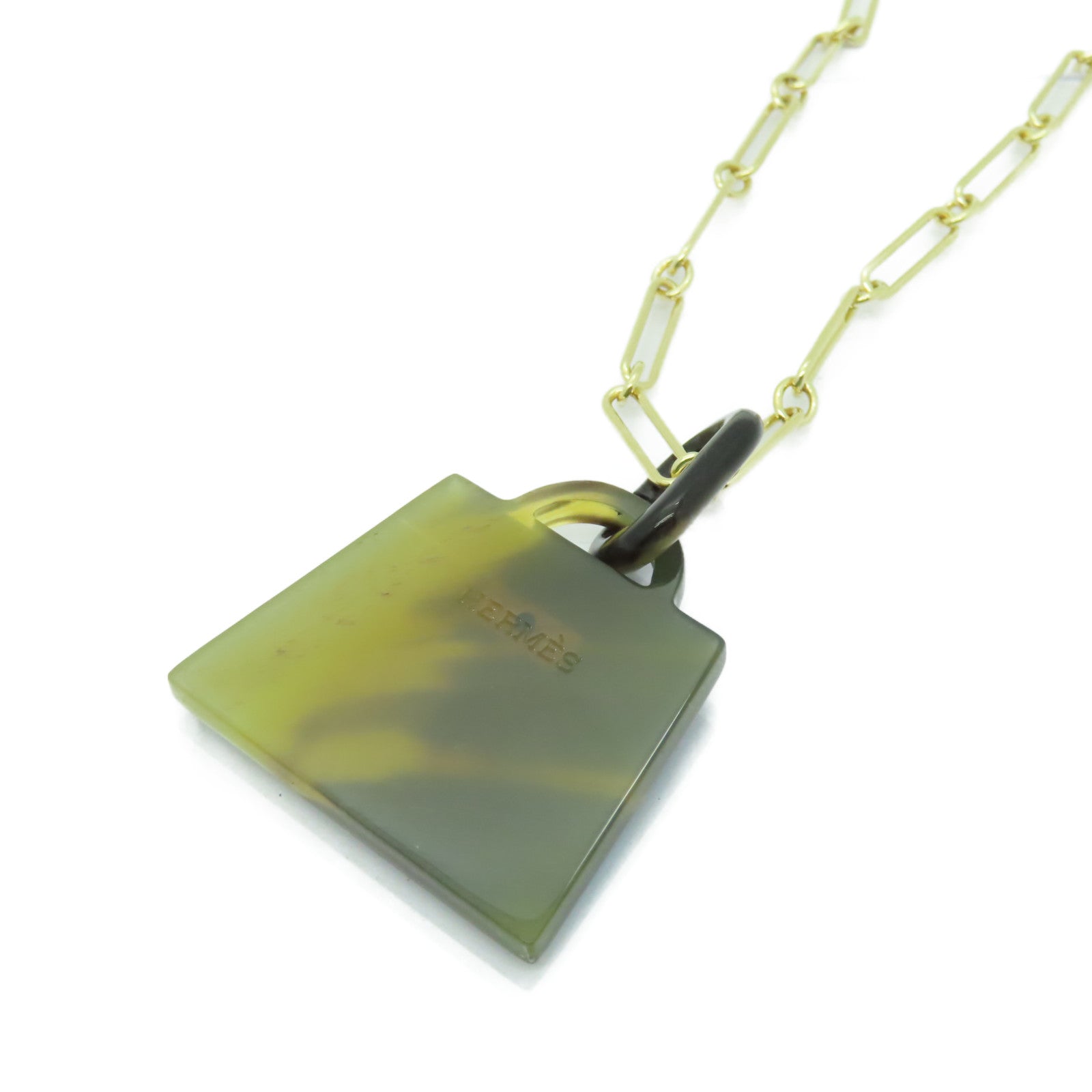 HERMES Horn/金屬Kelly GM Corne Necklace項鍊藍色