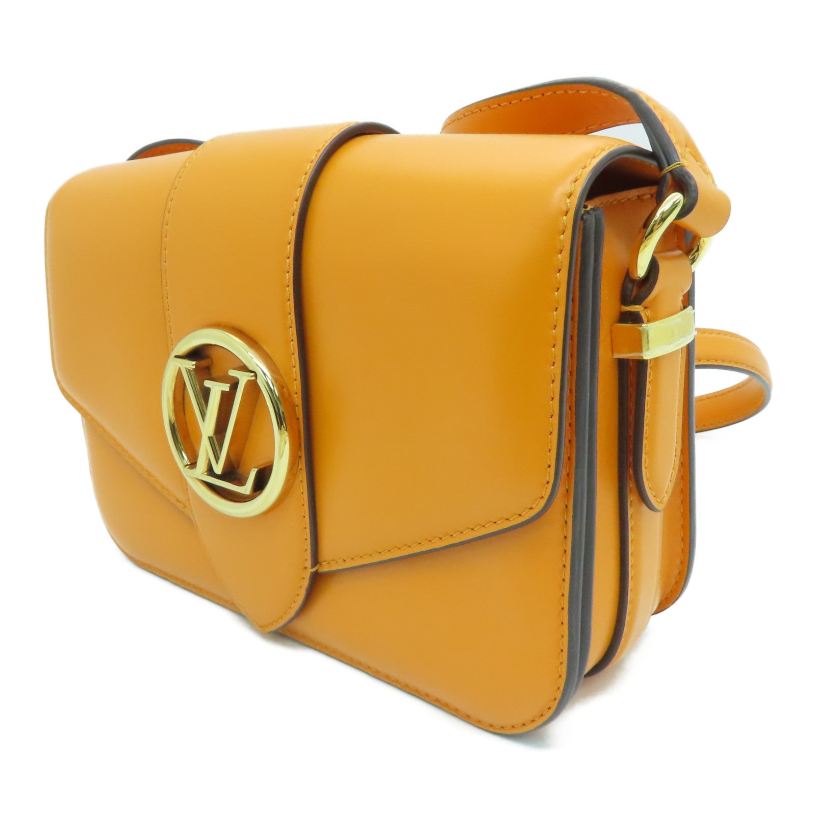 LOUIS VUITTON 【激减优惠】牛皮皮革Point 9金扣肩背袋黄色