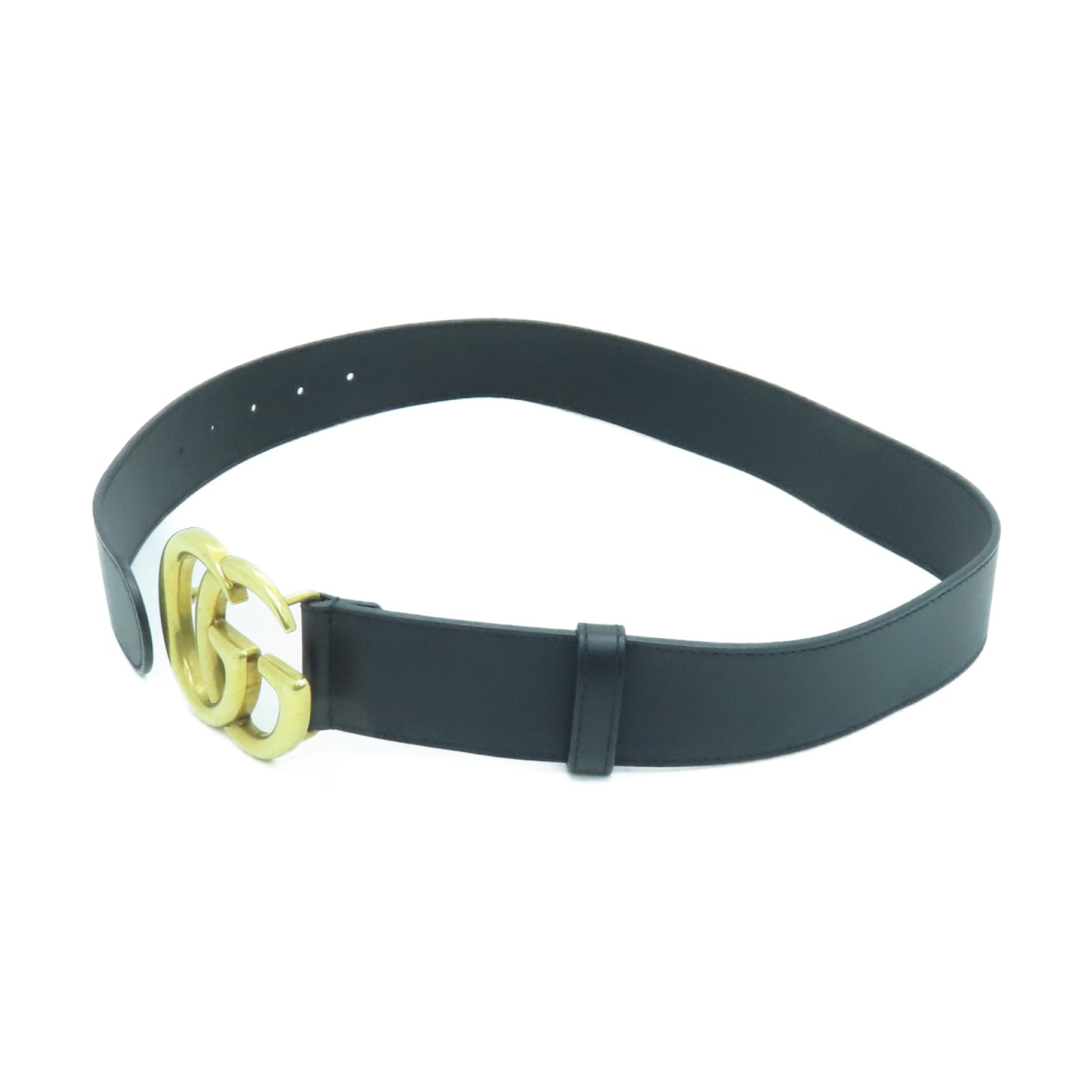 GUCCI 牛皮皮革Re-Edition金扣皮带黑色