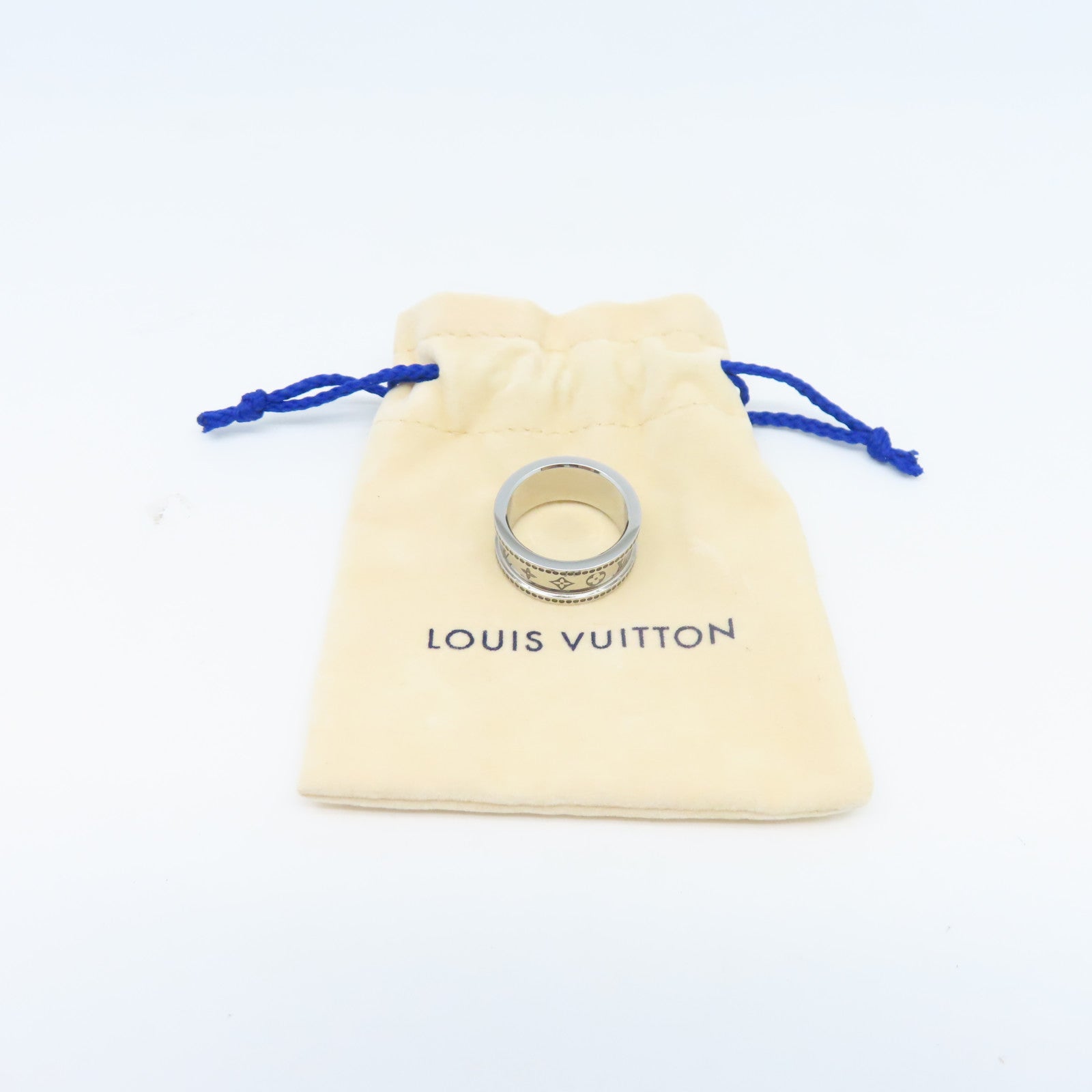 LOUIS VUITTON 【激減優惠】金屬Twisted Flower Ring戒指銀色US#10