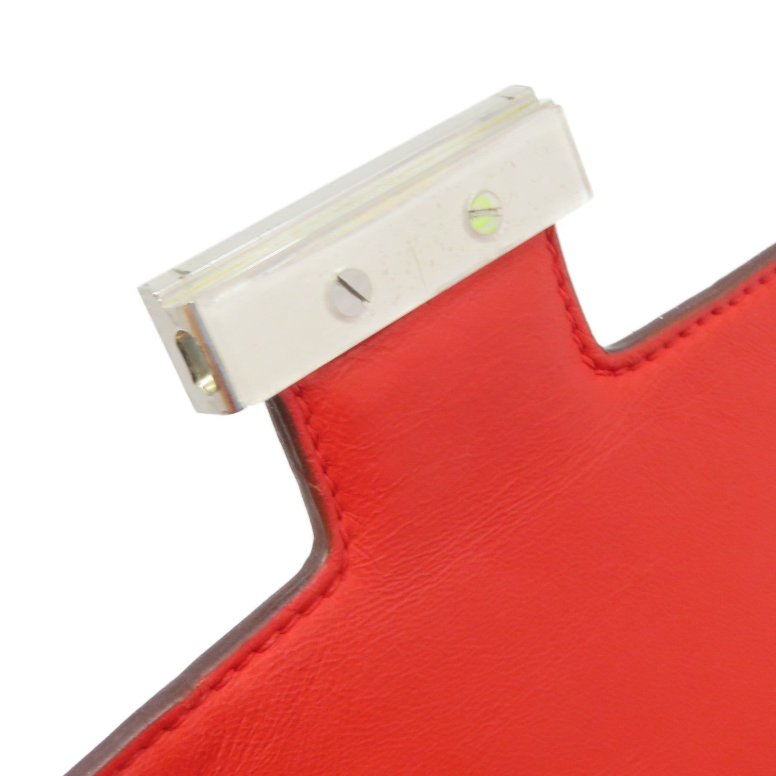 HERMES 【激减优惠】Swift皮革Constance 24 Shoulder Bag银扣肩背袋红色