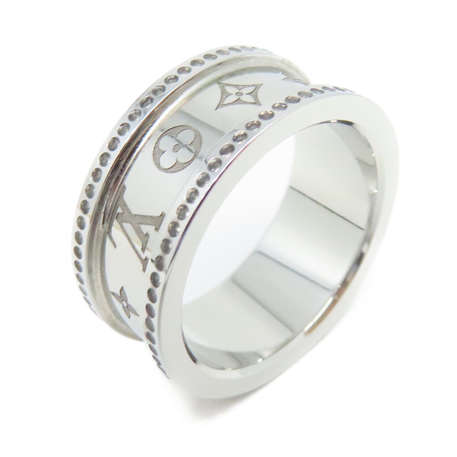 LOUIS VUITTON 【激減優惠】金屬Twisted Flower Ring戒指銀色US#10