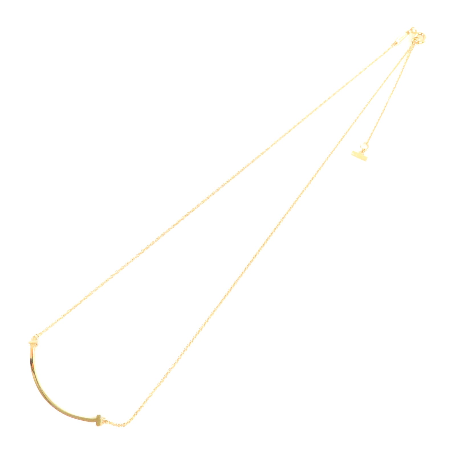 TIFFANY＆CO 18K黃金T Smile Necklace項鍊金色