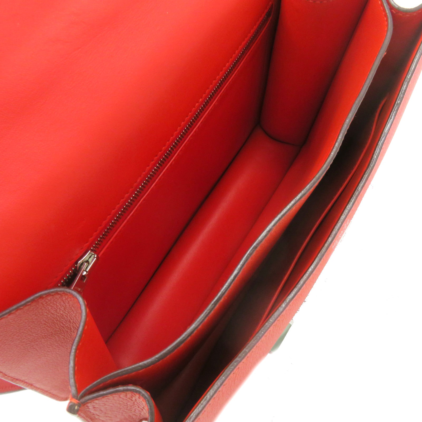 HERMES 【激减优惠】Swift皮革Constance 24 Shoulder Bag银扣肩背袋红色